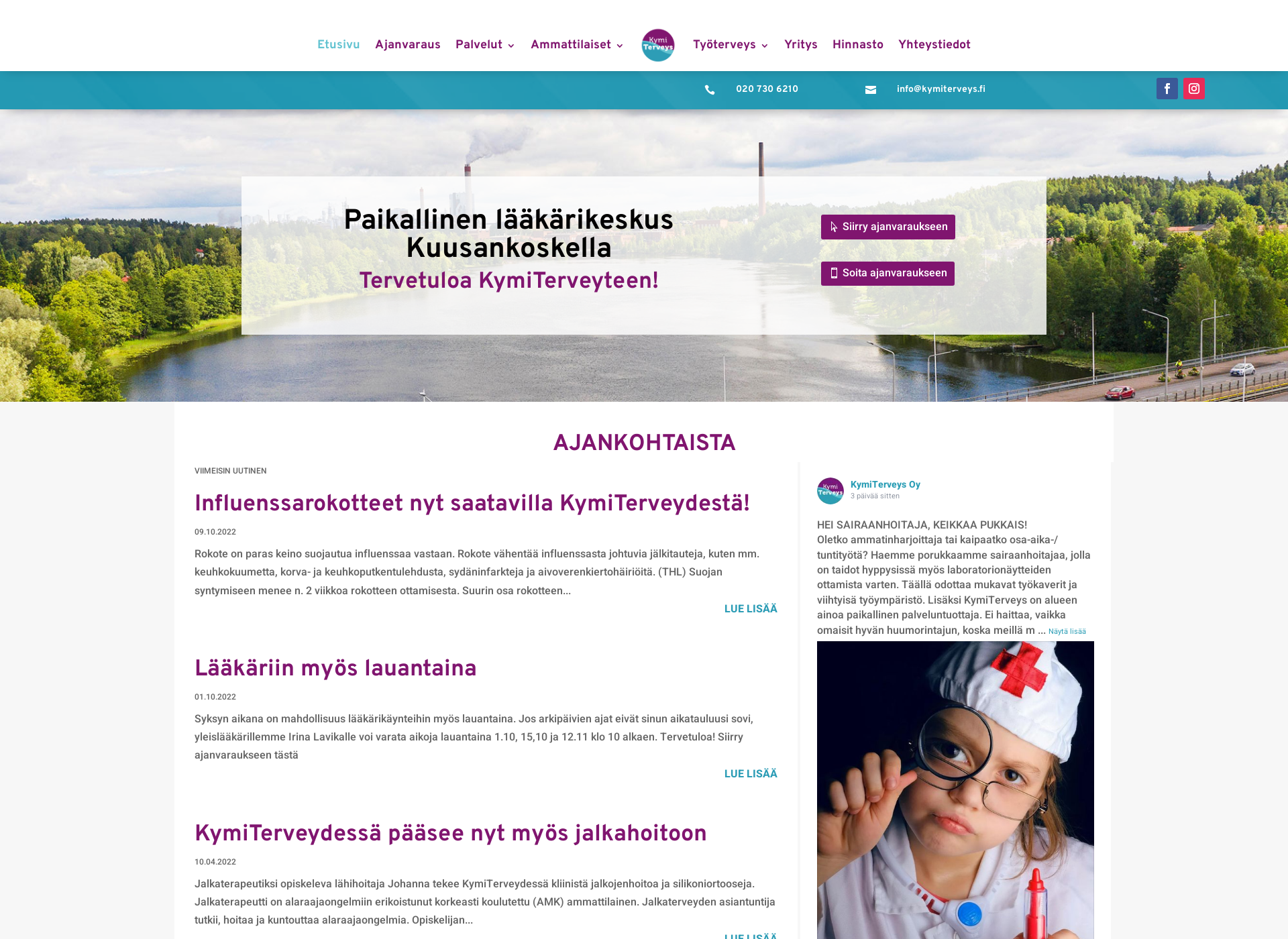 Näyttökuva kymiterveys.fi