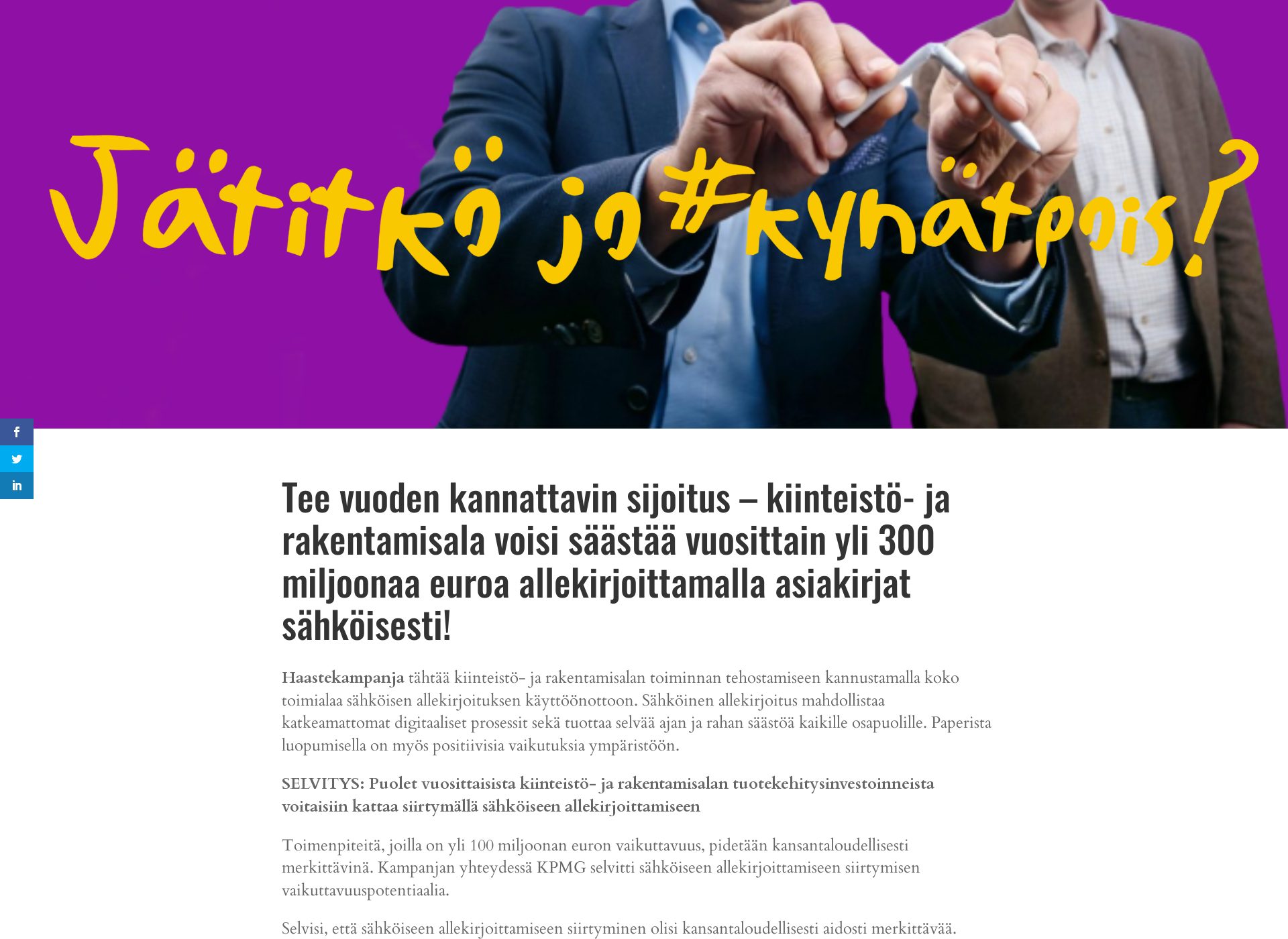 Skärmdump för kynatpois.fi