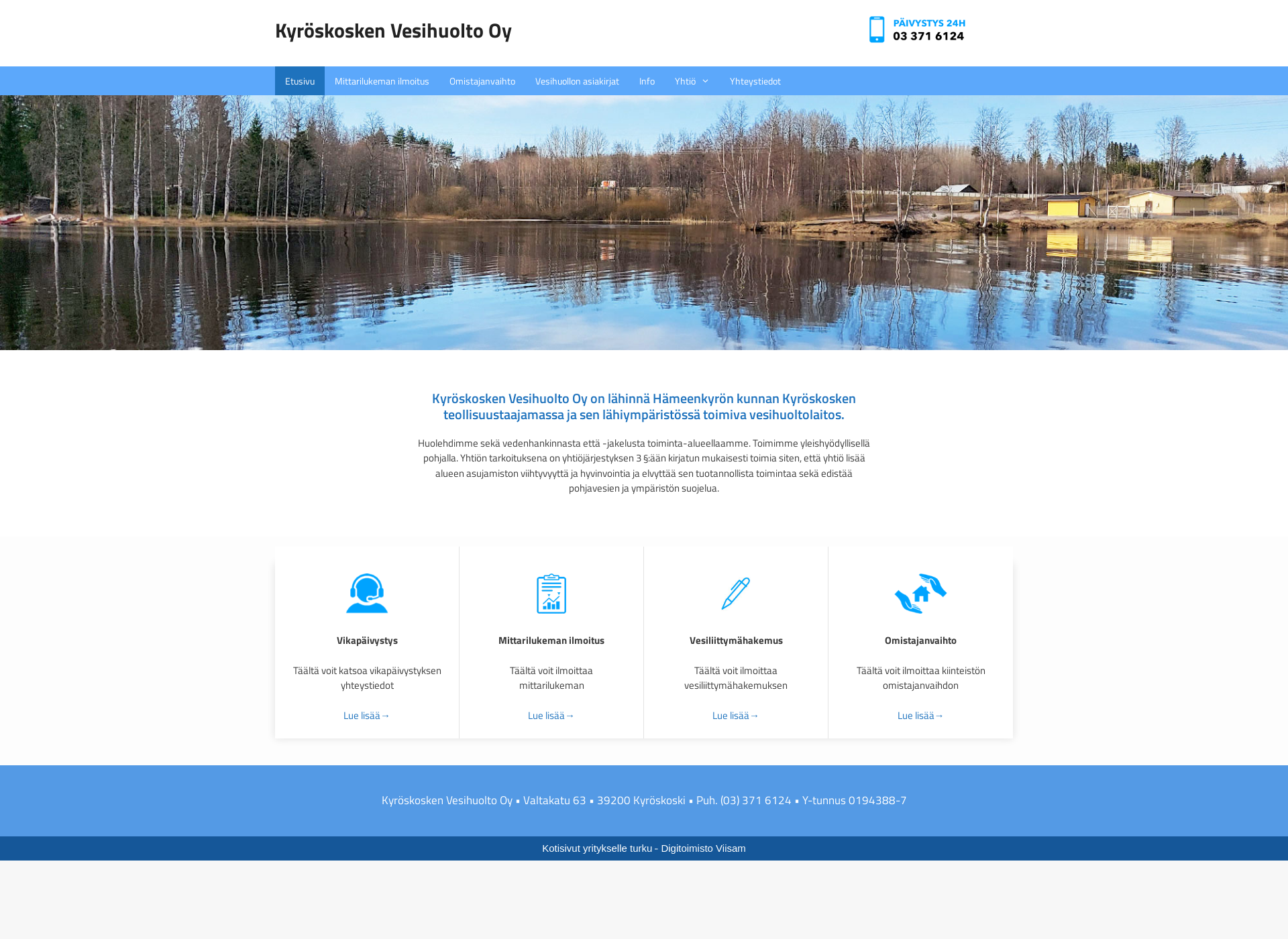 Screenshot for kyroskoskenvesi.fi