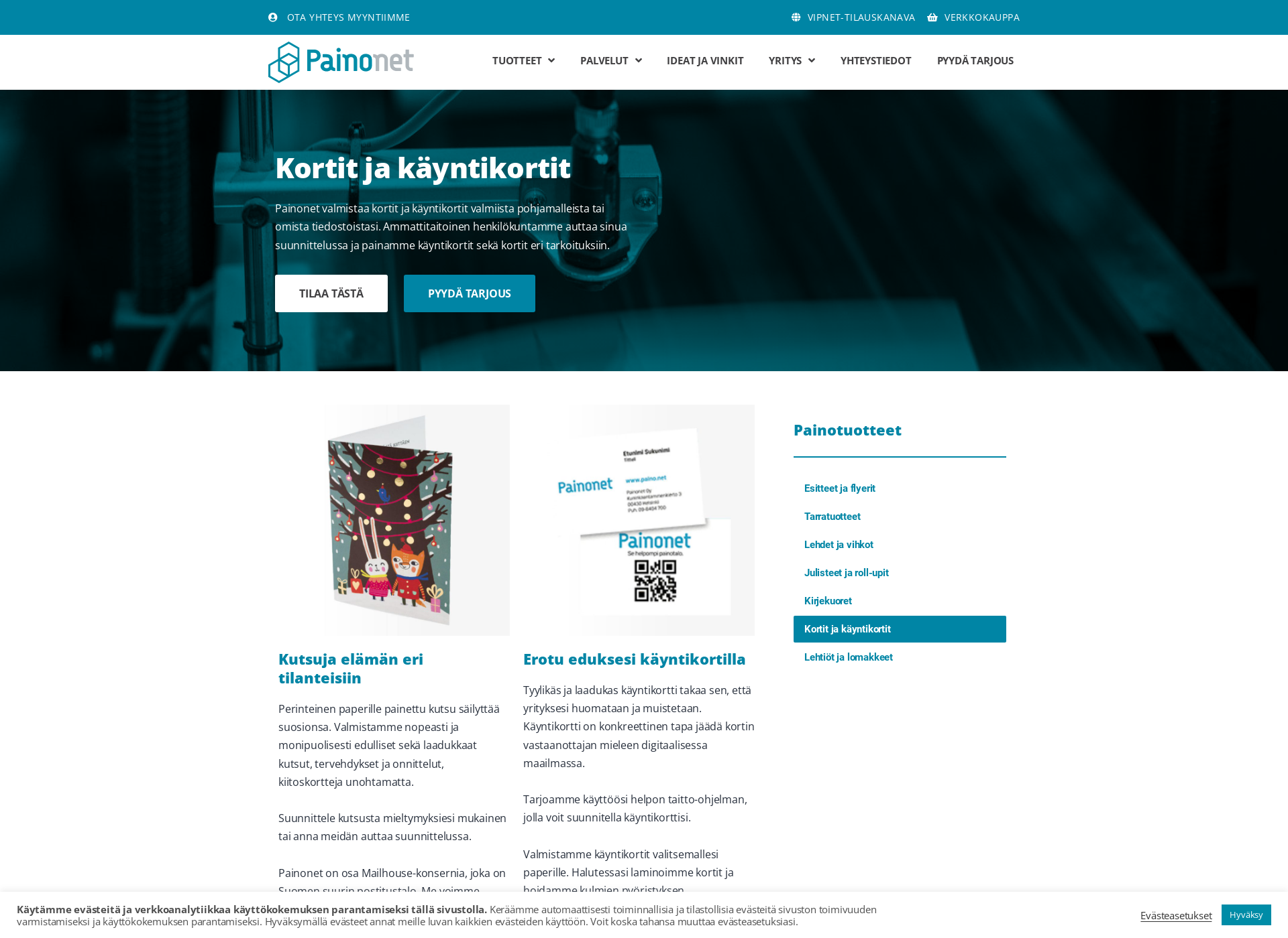 Screenshot for käyntikortit.fi