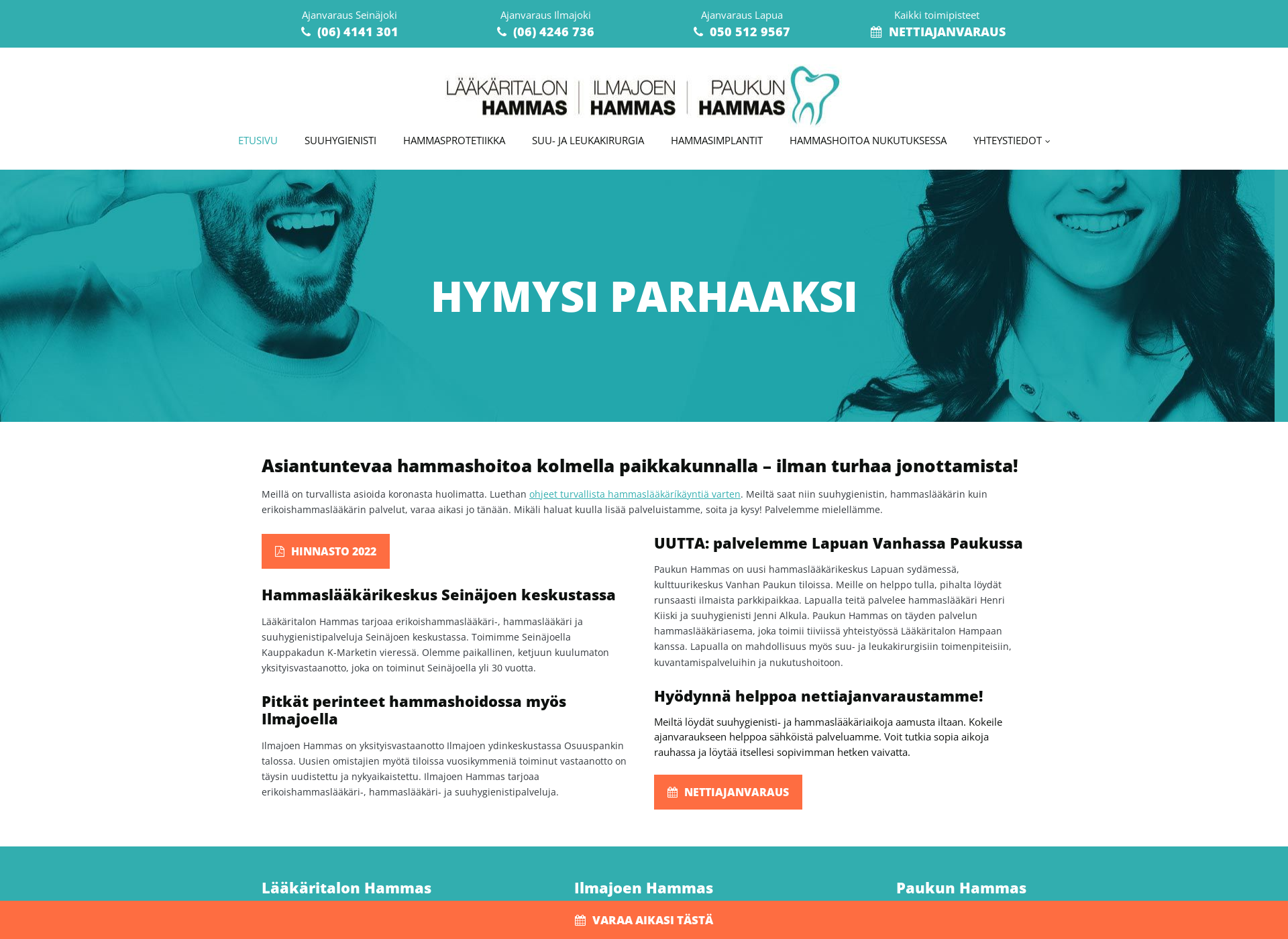 Skärmdump för laakaritalonhammas.fi