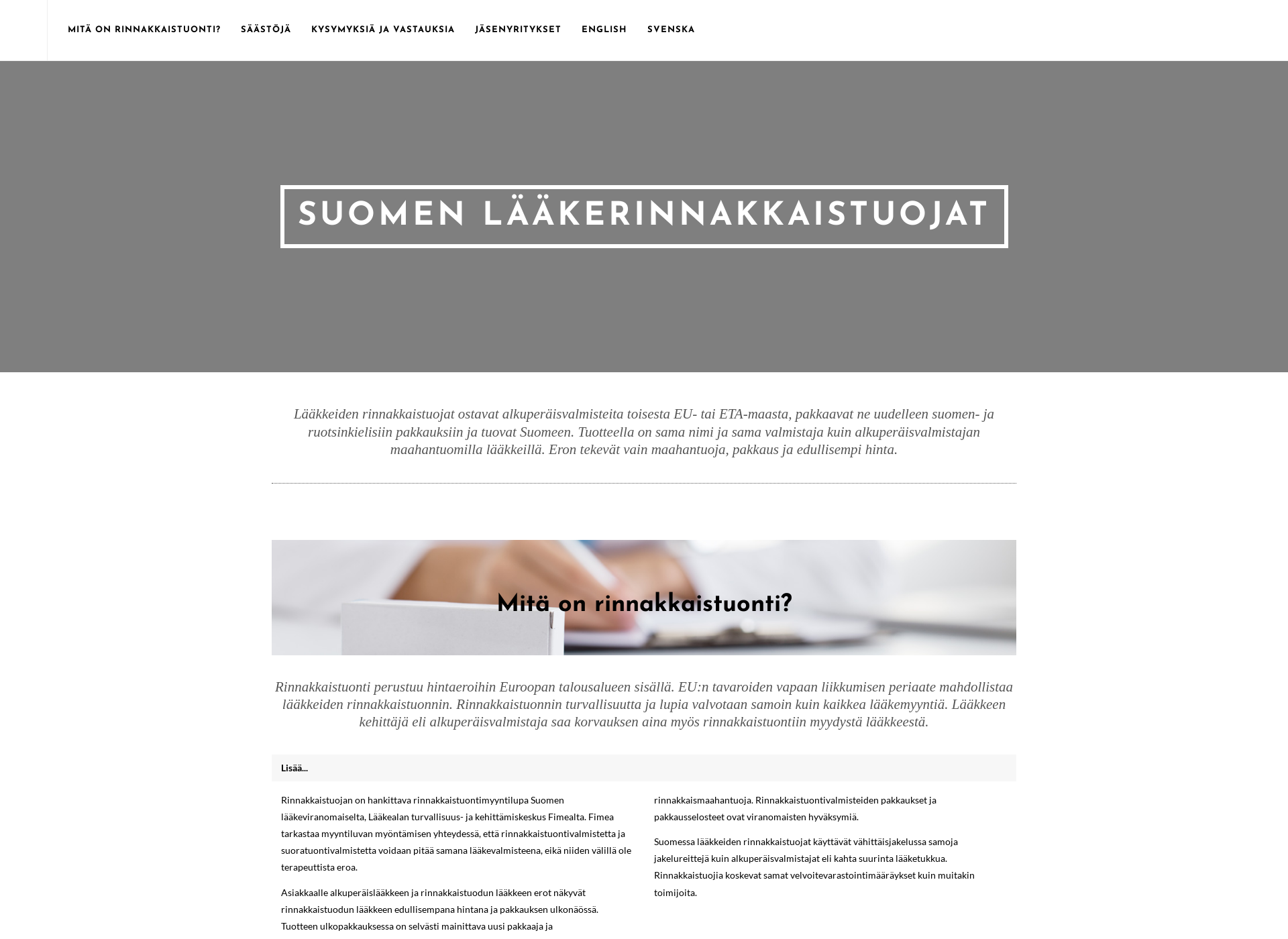 Screenshot for laakerinnakkaistuojat.fi