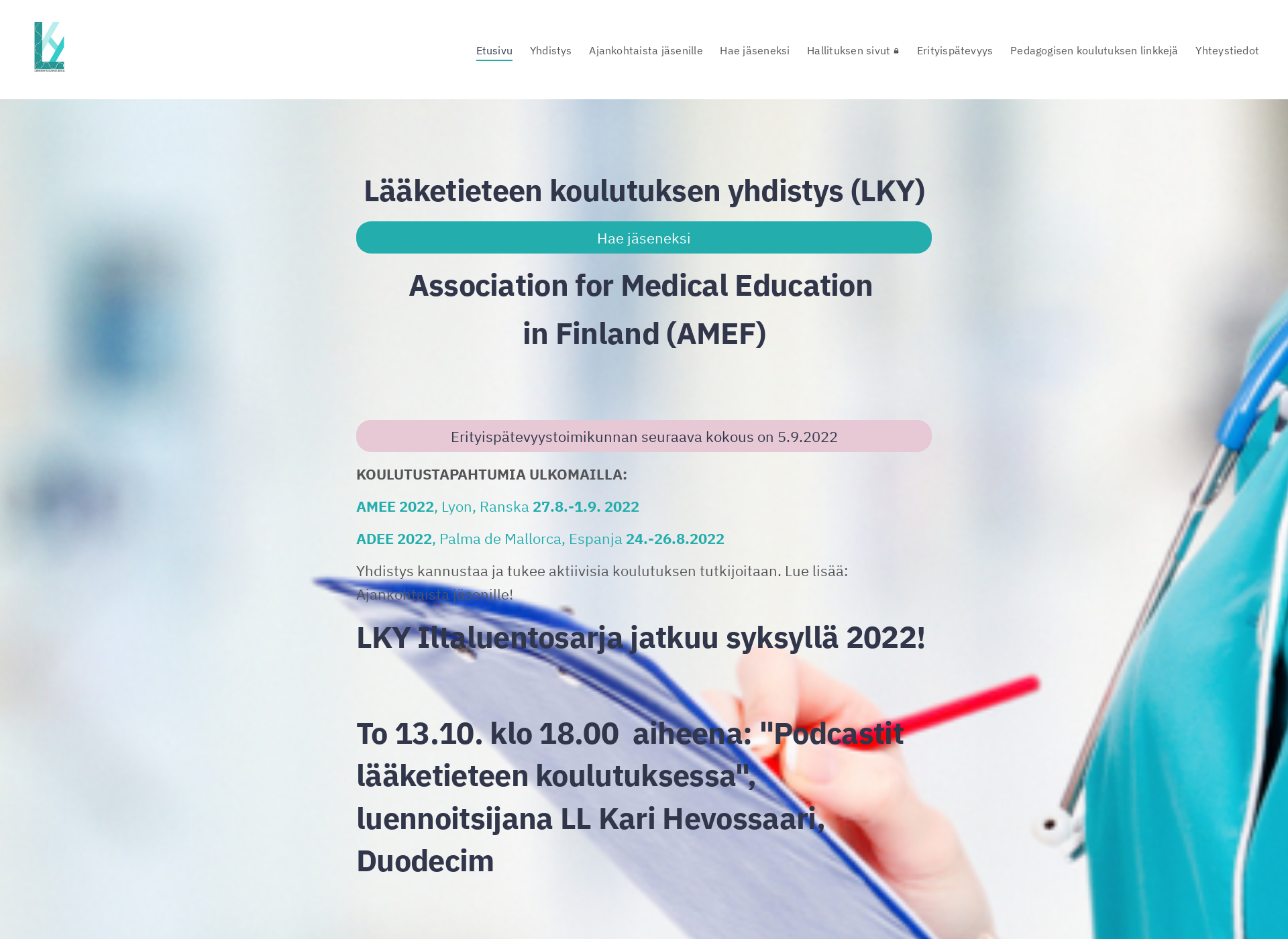 Screenshot for laaketieteenkoulutuksenyhdistys.fi