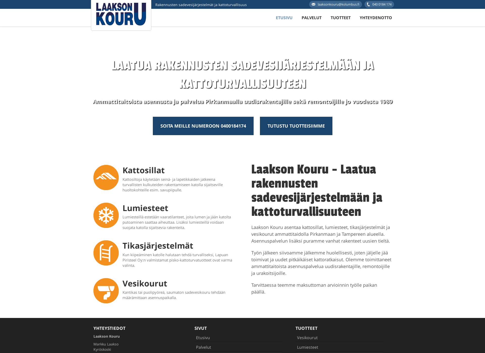 Skärmdump för laaksonkouru.fi