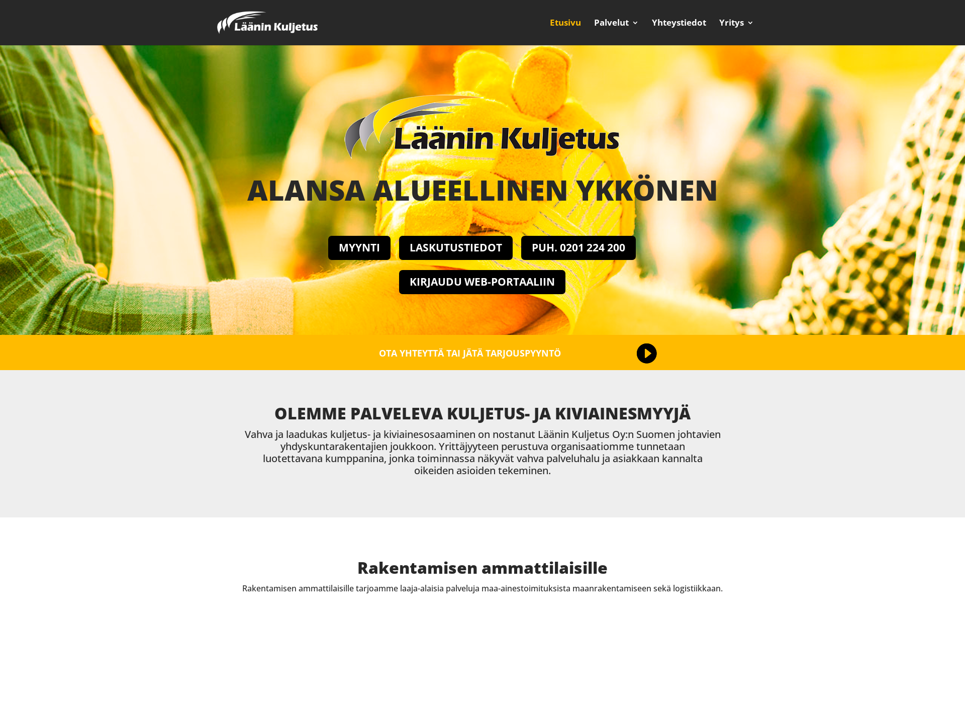 Skärmdump för laaninkuljetus.fi