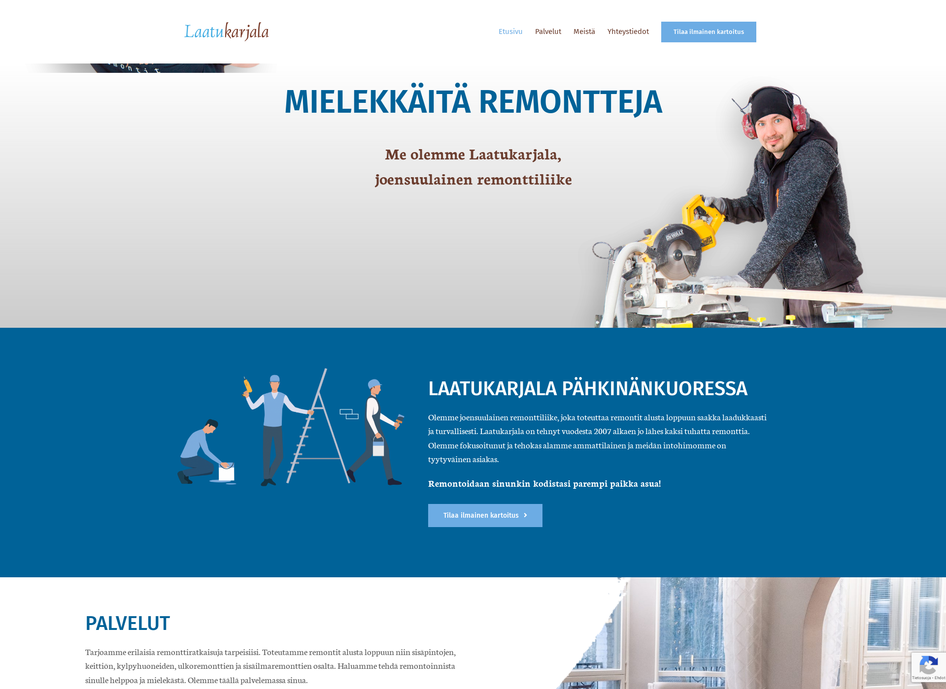 Skärmdump för laatukarjala.fi