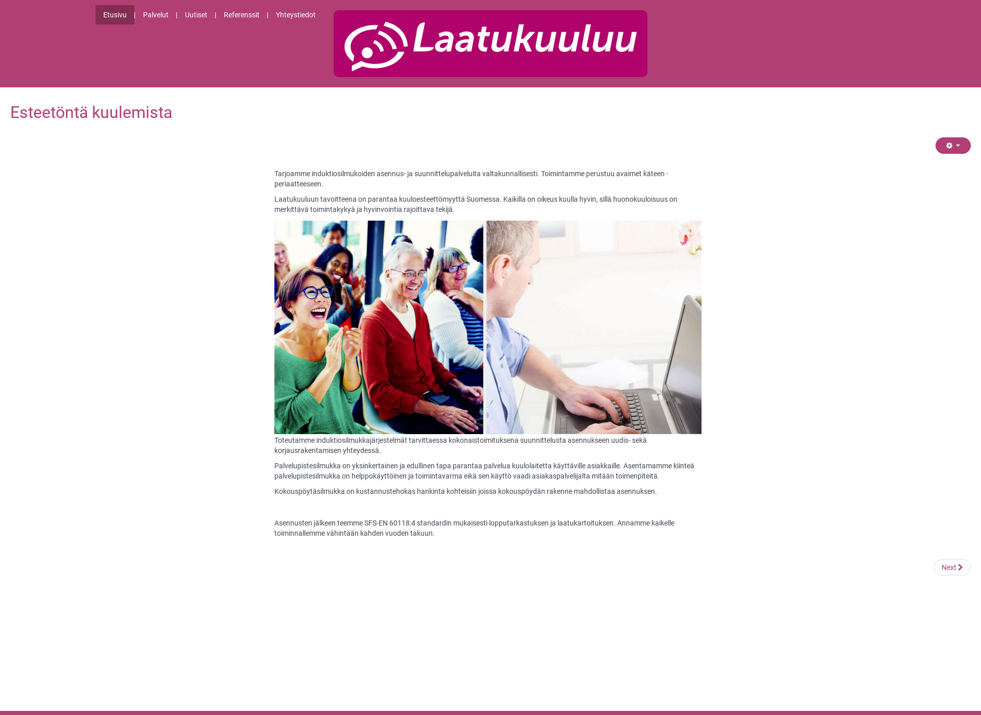 Screenshot for laatukuuluu.fi