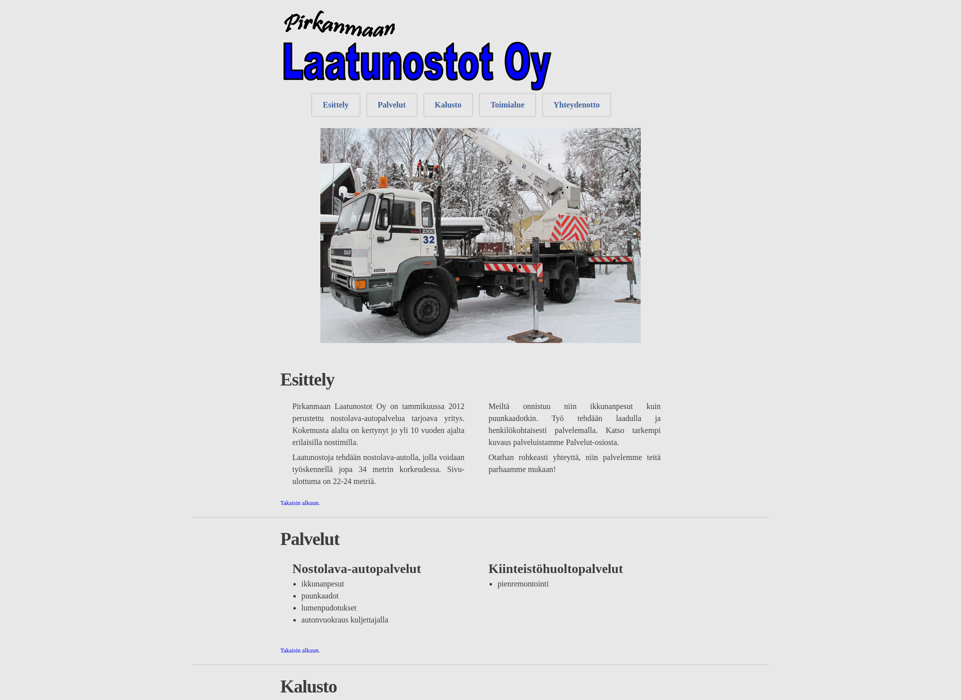 Skärmdump för laatunostot.fi