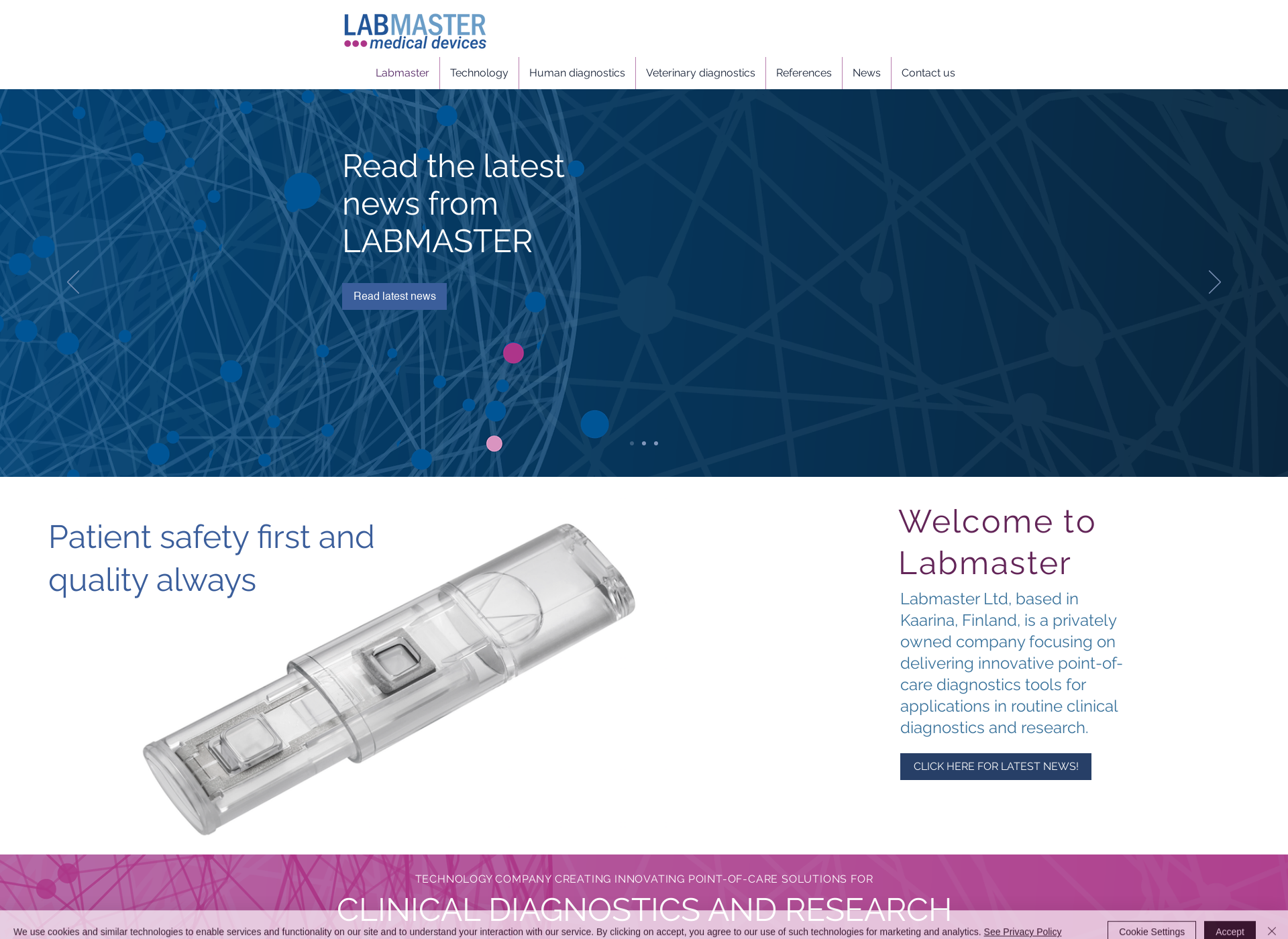 Skärmdump för labmaster.fi