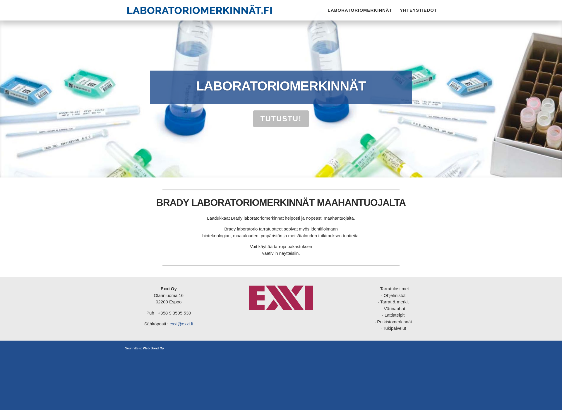 Screenshot for laboratoriomerkinnät.fi