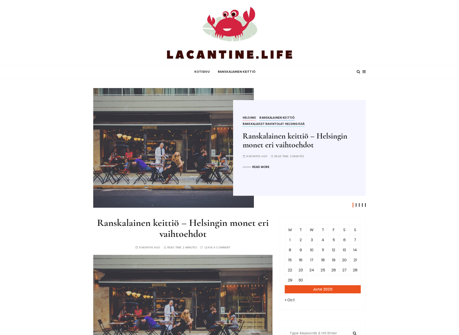 Skärmdump för lacantine.fi