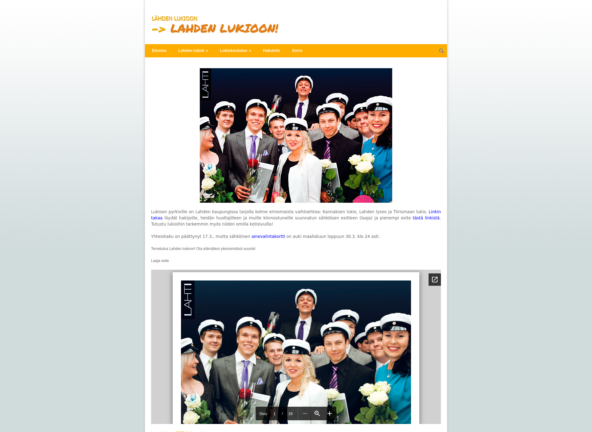 Screenshot for lahdenlukioon.fi