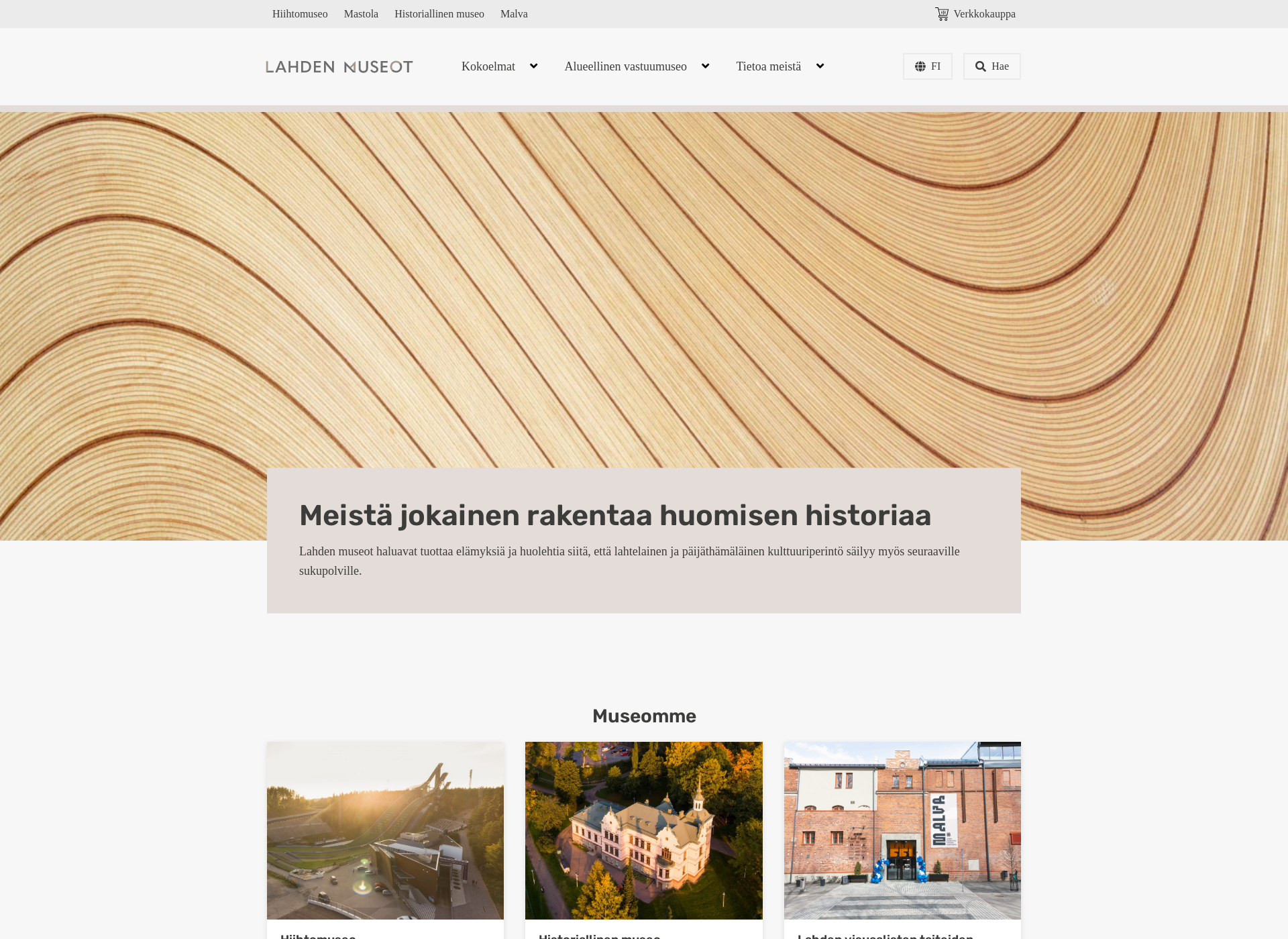 Screenshot for lahdenmuseot.fi