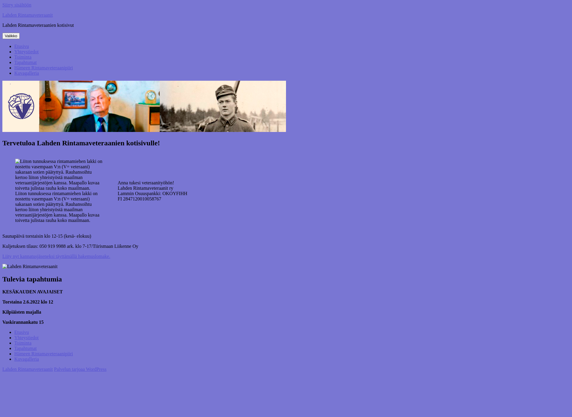 Screenshot for lahdenrintamaveteraanit.fi