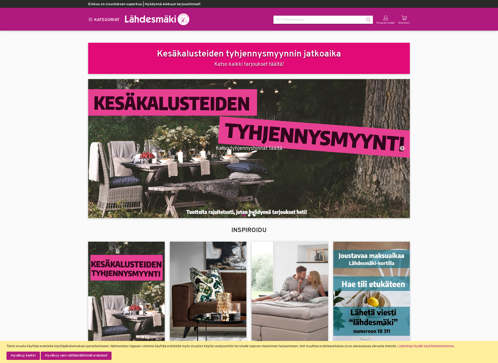 Skärmdump för lahdesmaki.fi