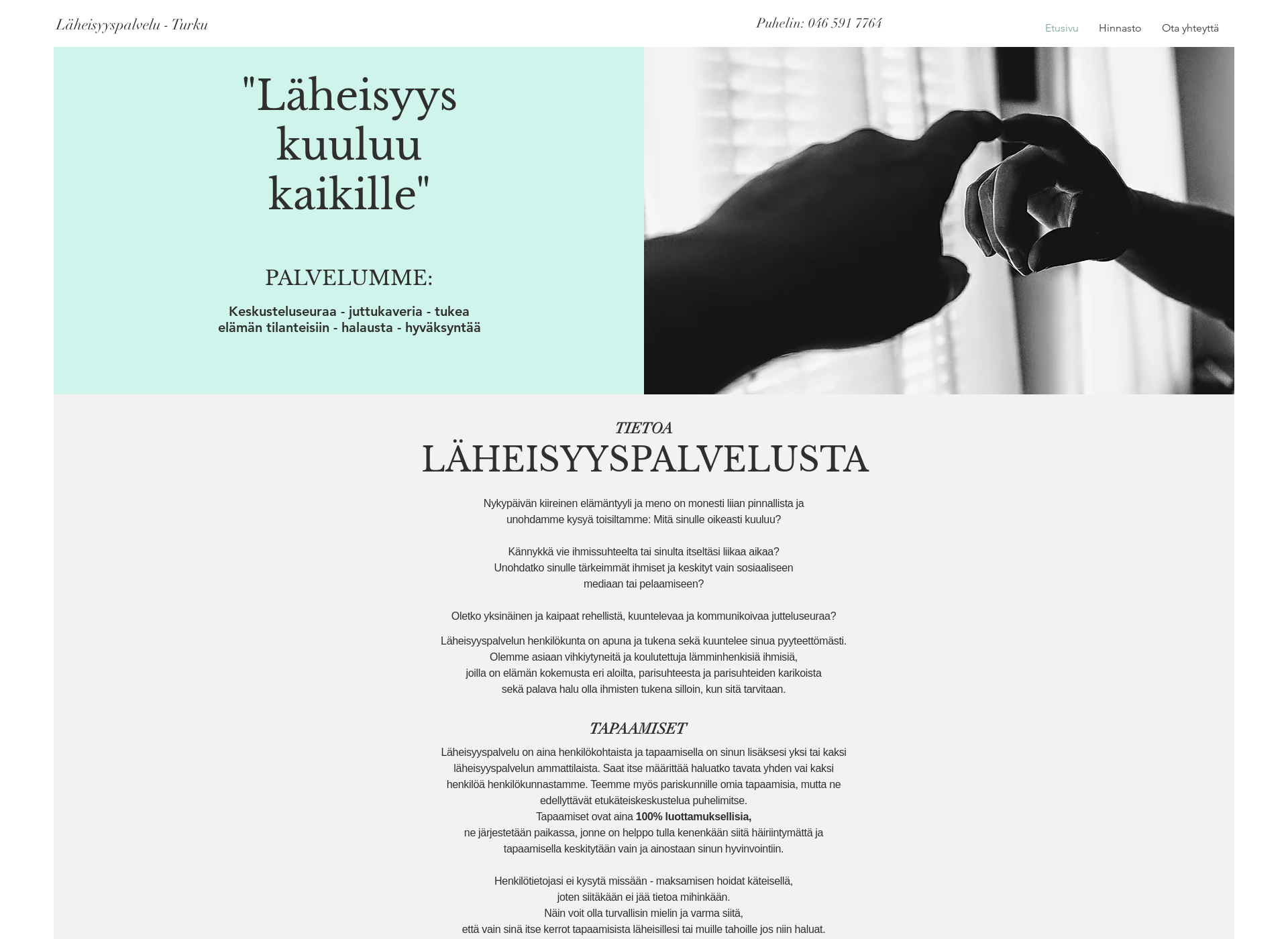 Skärmdump för laheisyyspalvelu.fi