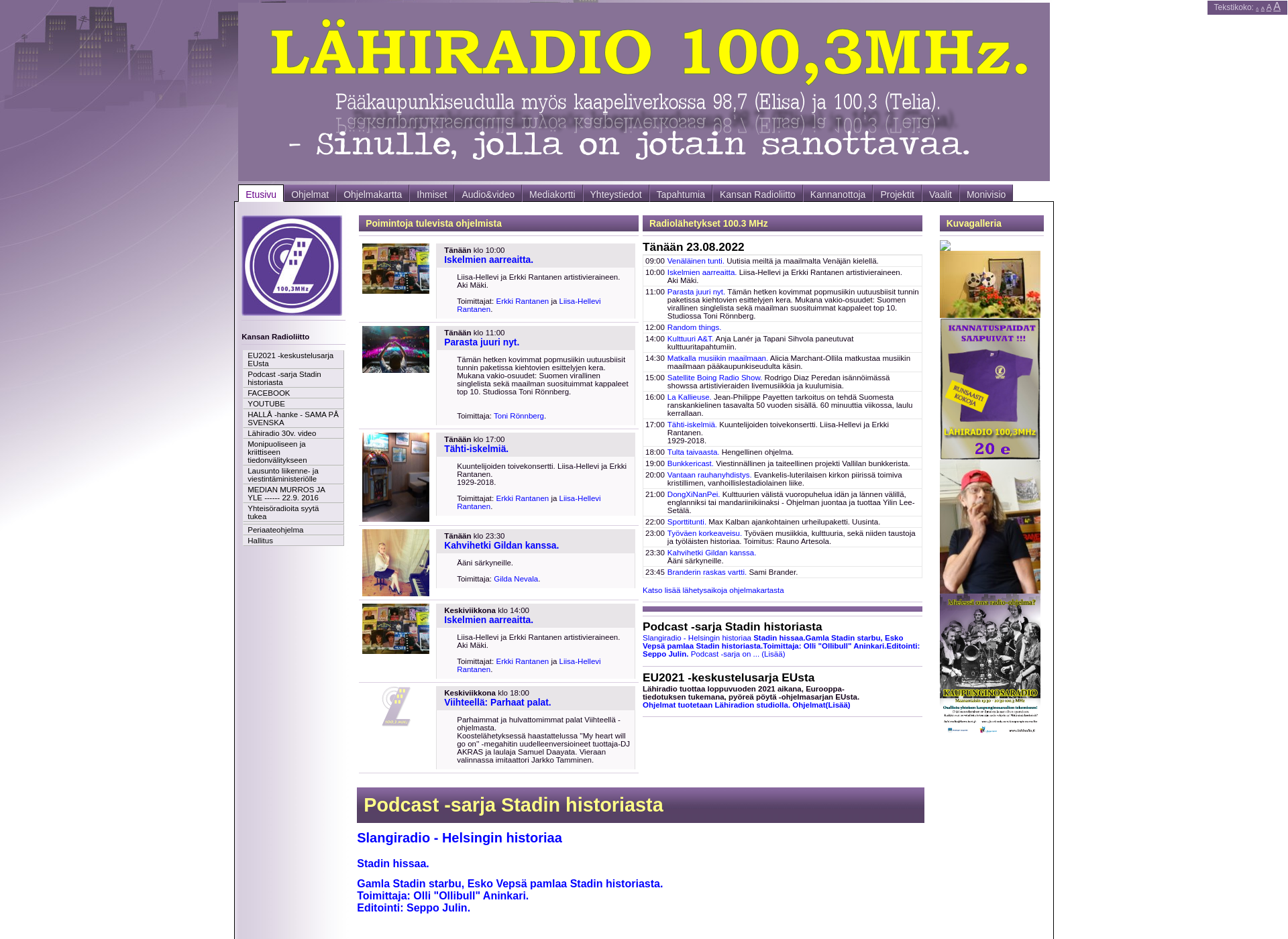 Skärmdump för lahiradio.fi