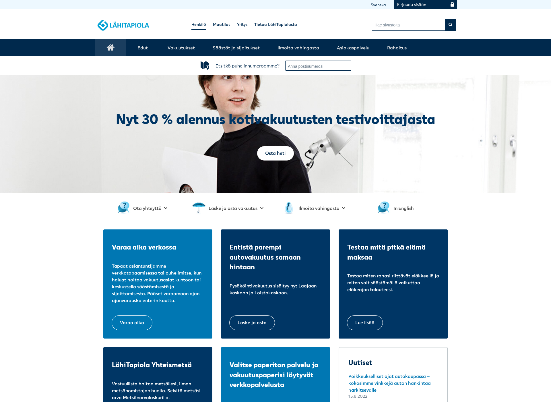 Screenshot for lahitapiola.fi