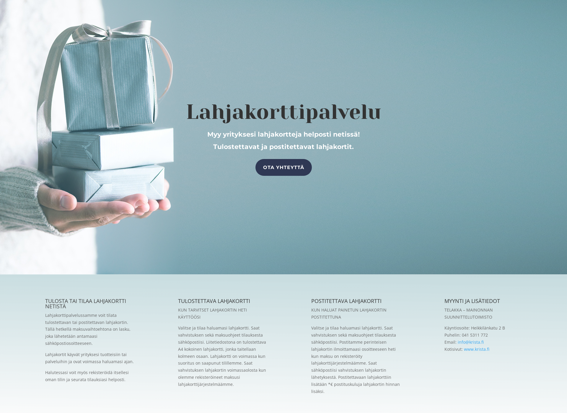 Näyttökuva lahjakorttipalvelu.fi