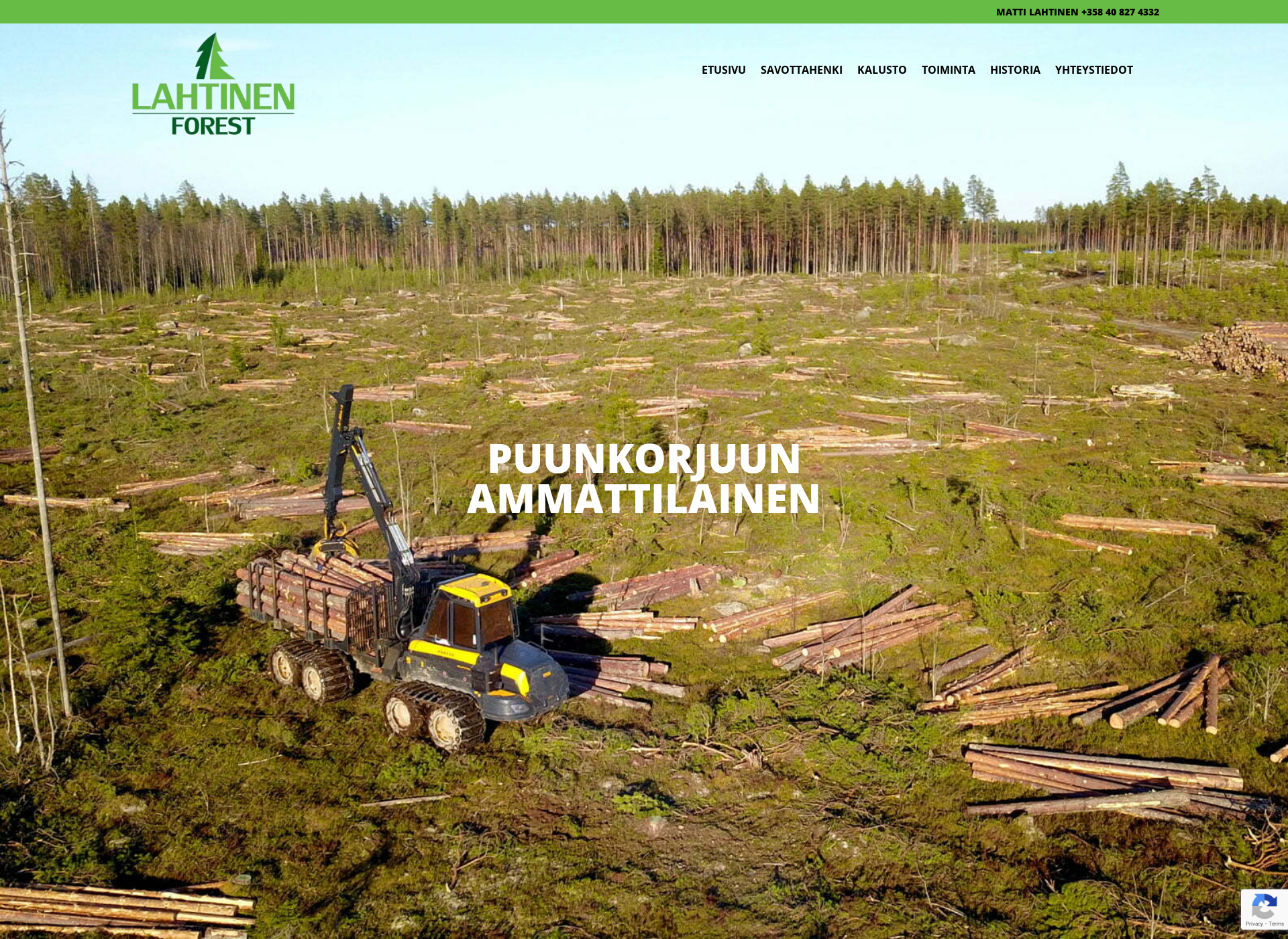 Skärmdump för lahtinenforest.fi