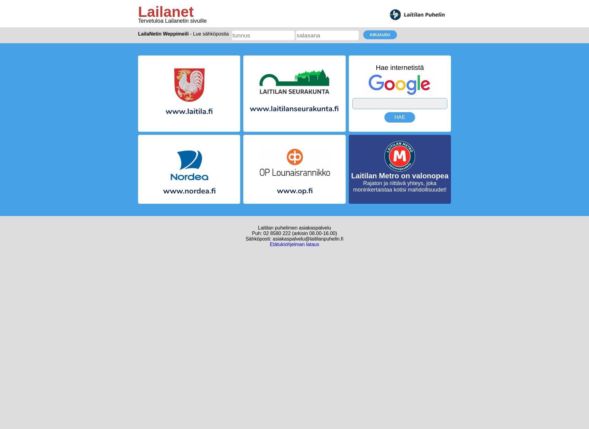 Screenshot for lailanet.fi