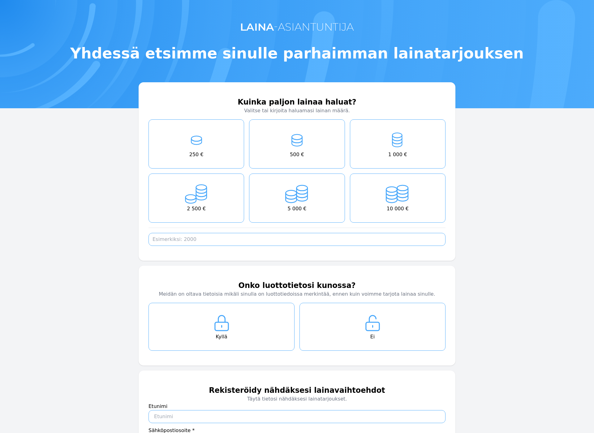 Screenshot for laina-asiantuntija.fi