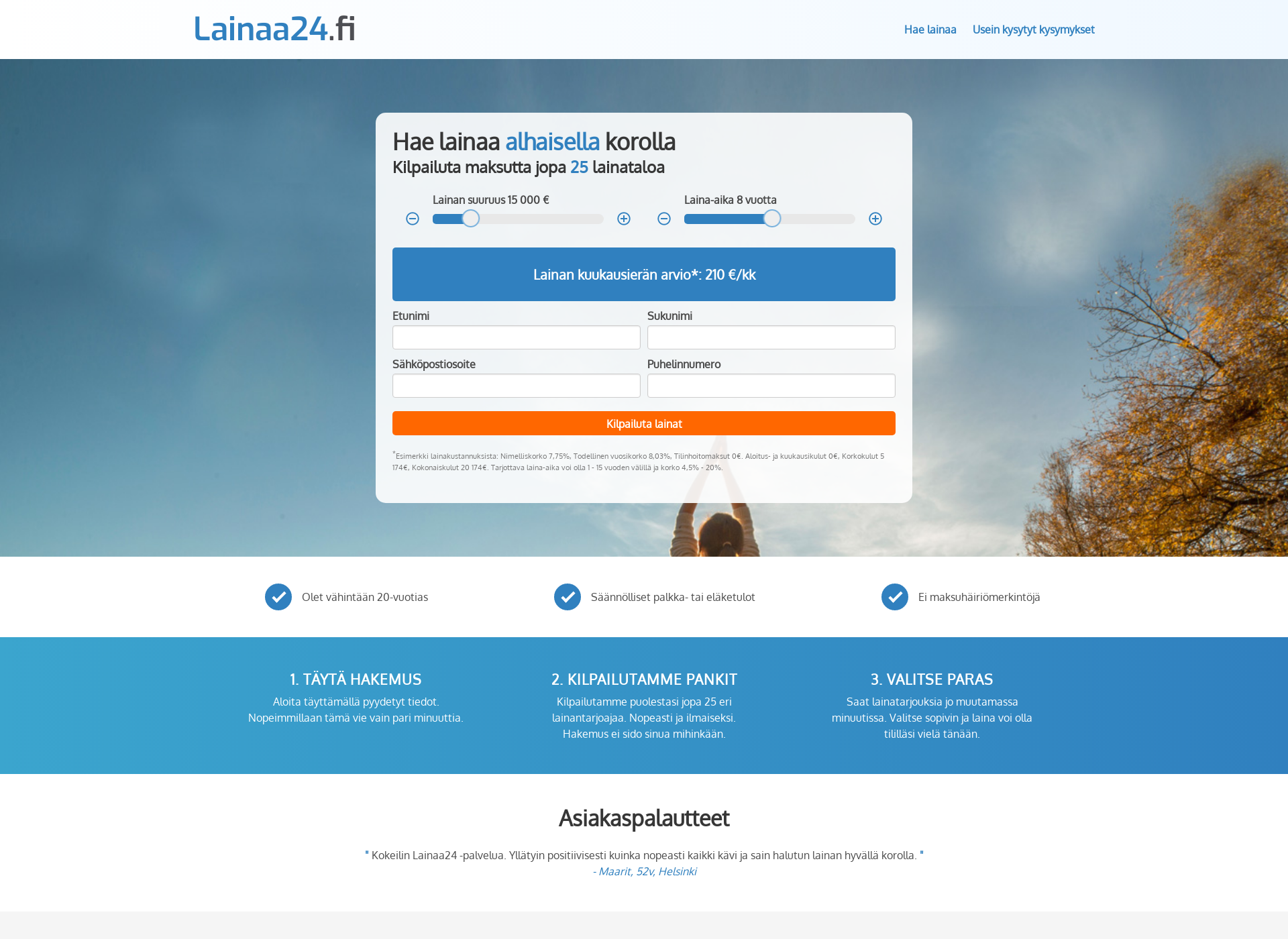 Screenshot for lainaa24.fi
