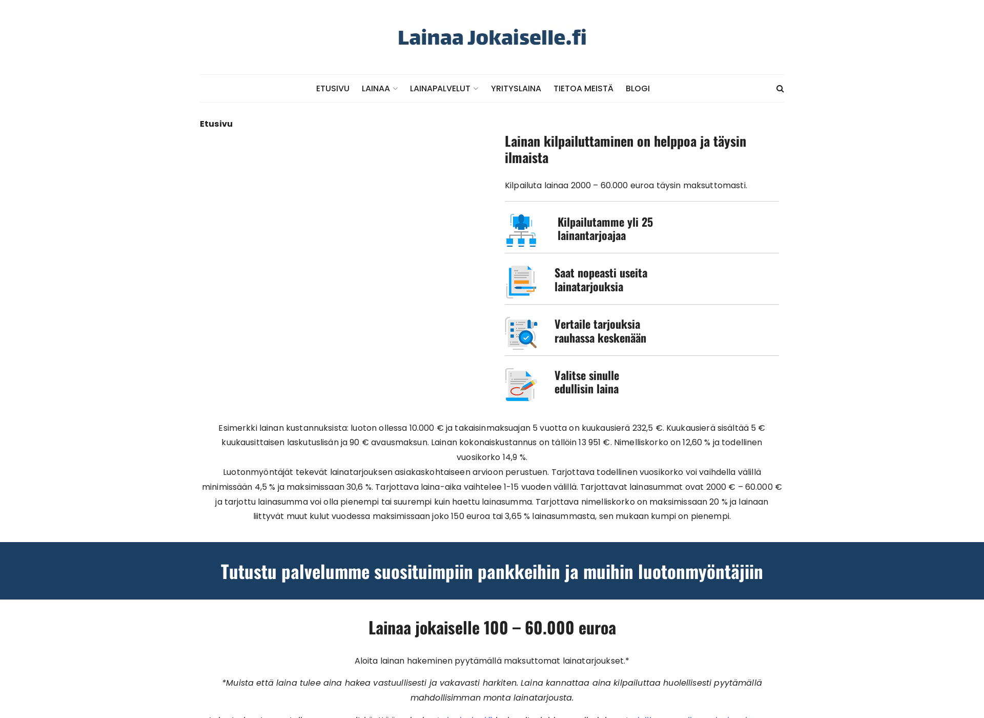 Screenshot for lainaajokaiselle.fi