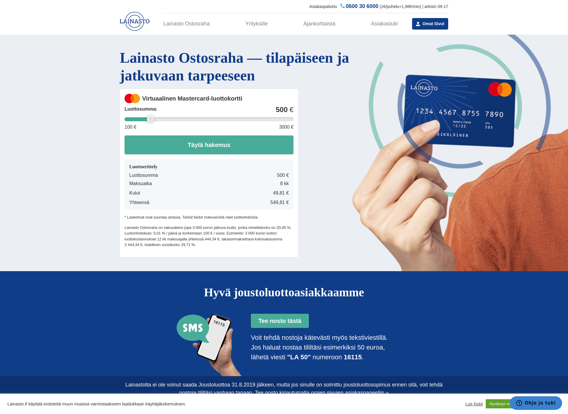 Screenshot for lainasto.fi