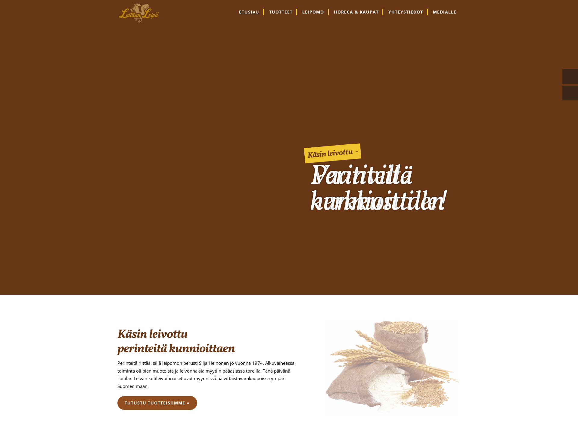 Skärmdump för laitilanleipa.fi