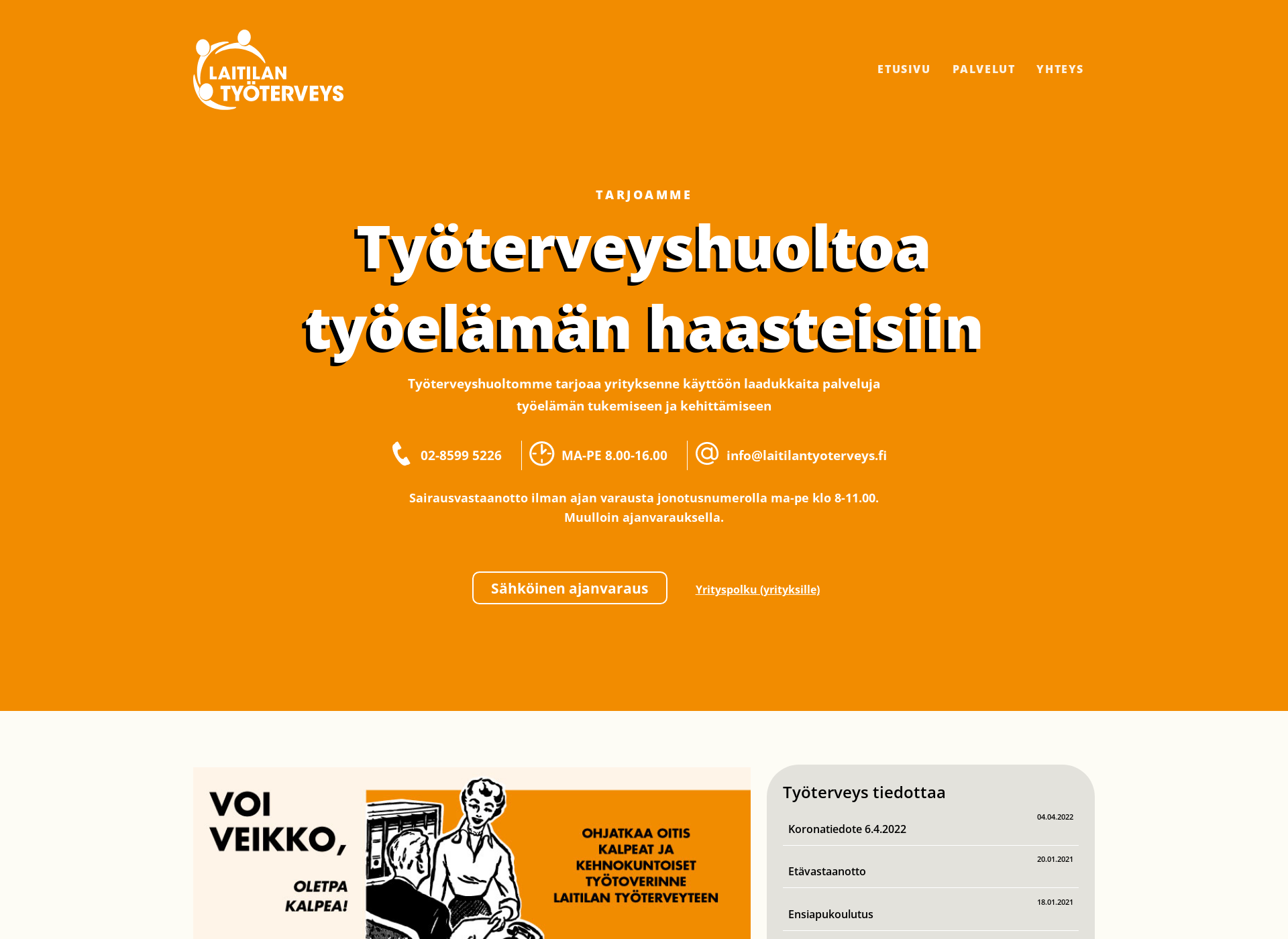 Screenshot for laitilantyoterveys.fi