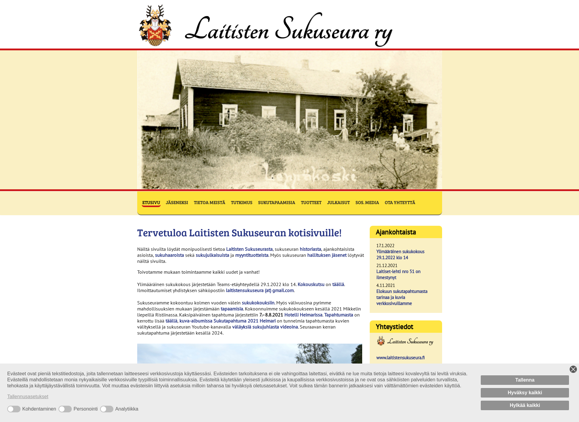 Screenshot for laitistensukuseura.fi