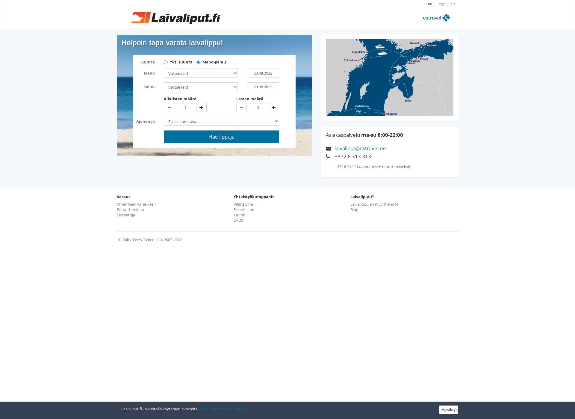 Screenshot for laivaliput.fi