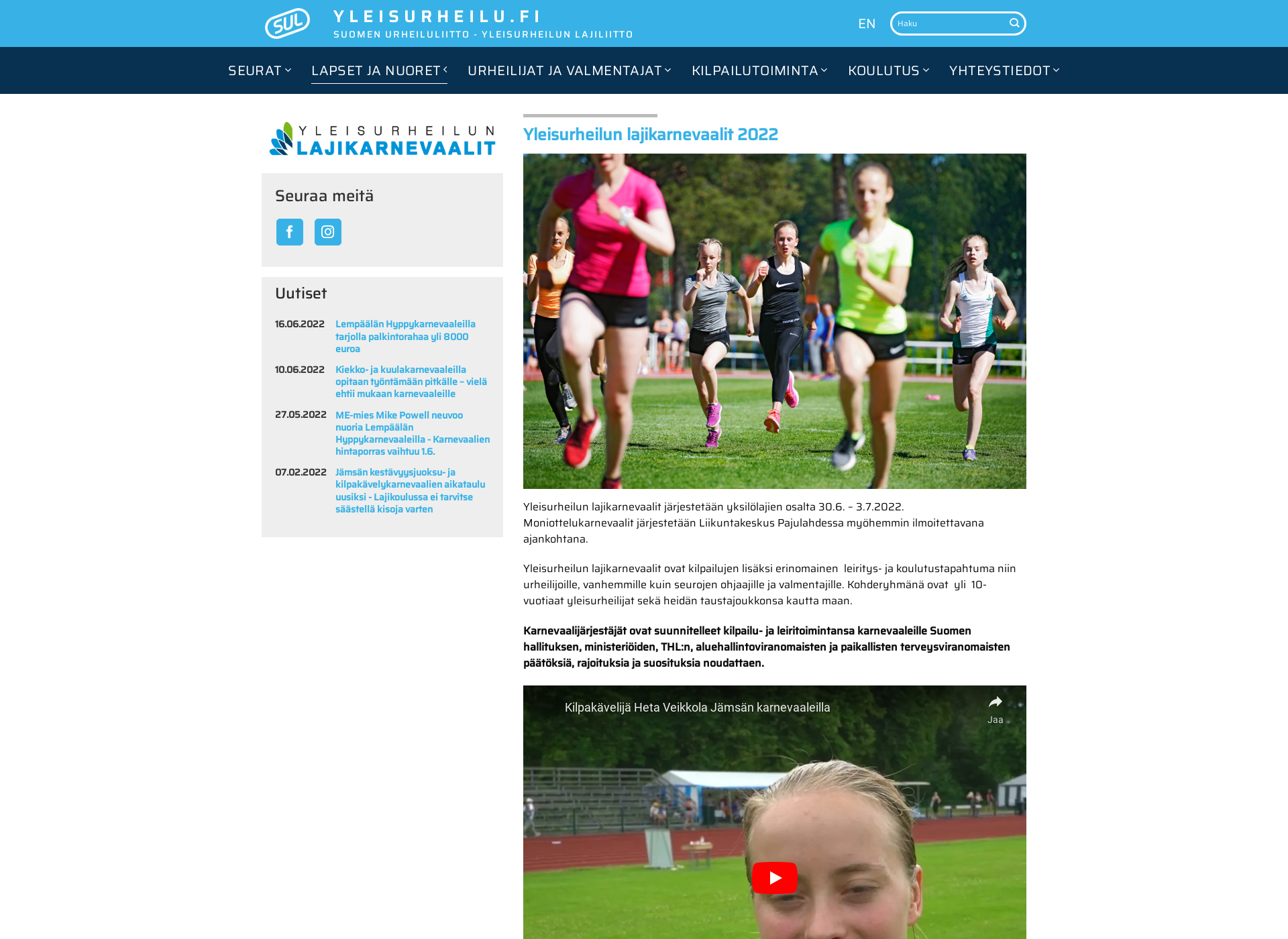 Screenshot for lajikarnevaalit.fi