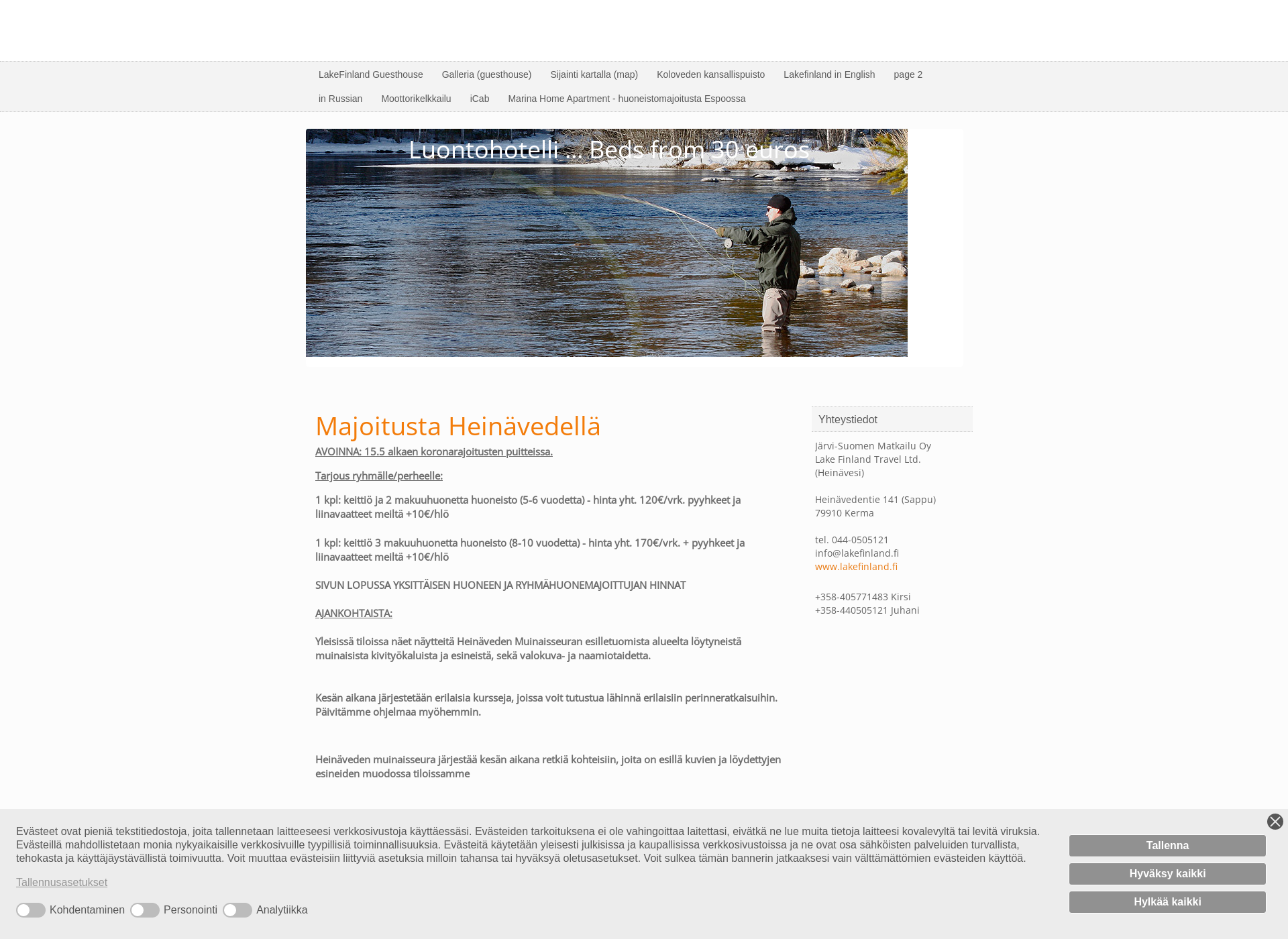 Skärmdump för lakefinland.fi