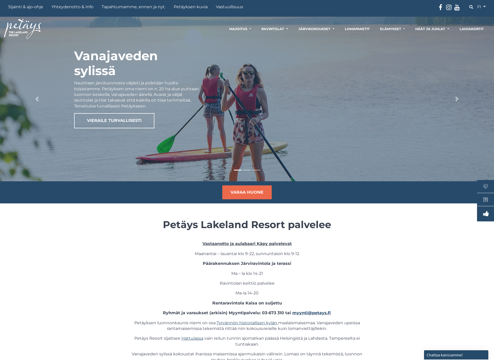 Skärmdump för lakelandadventures.fi