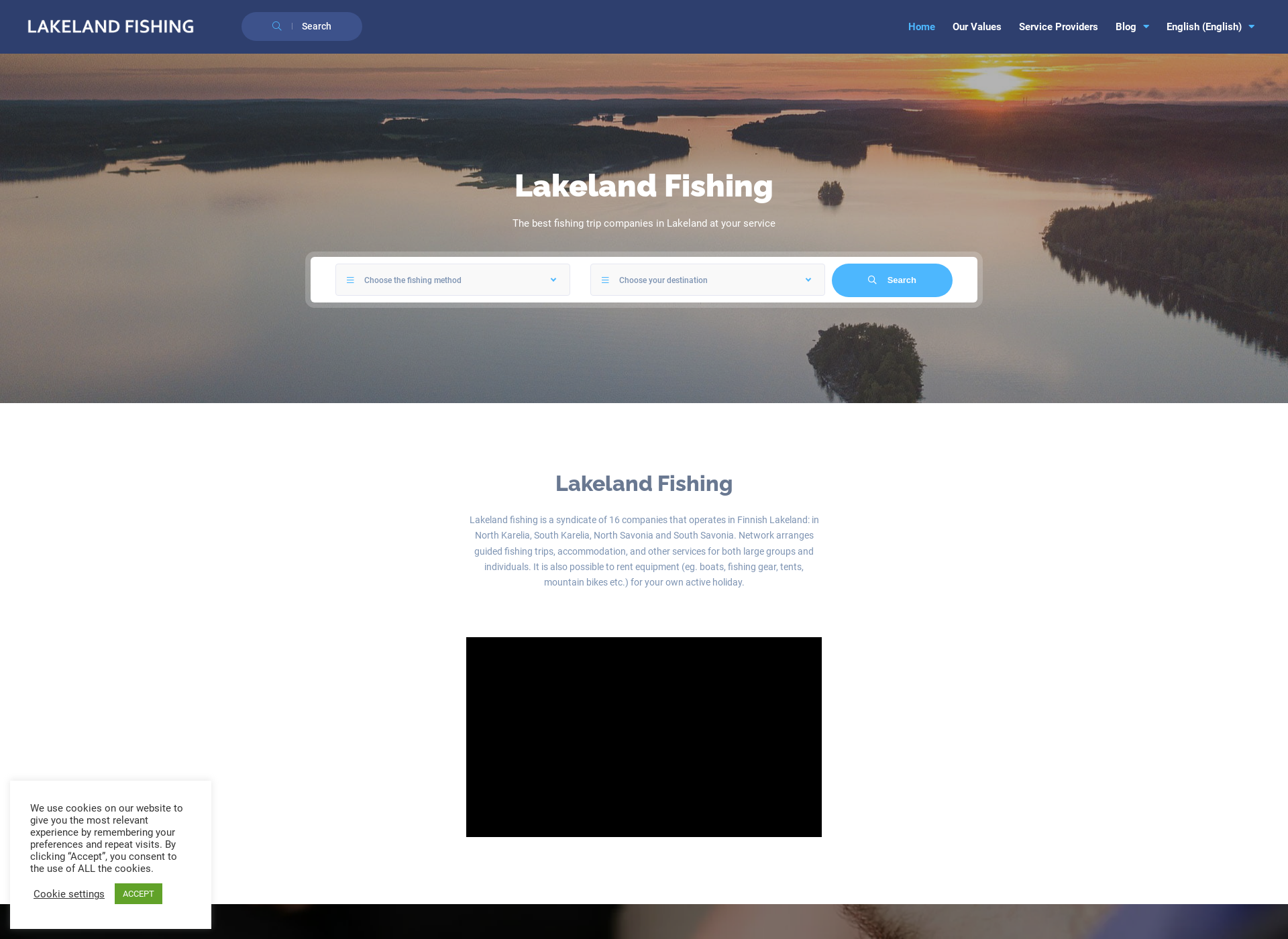 Skärmdump för lakelandfishing.fi