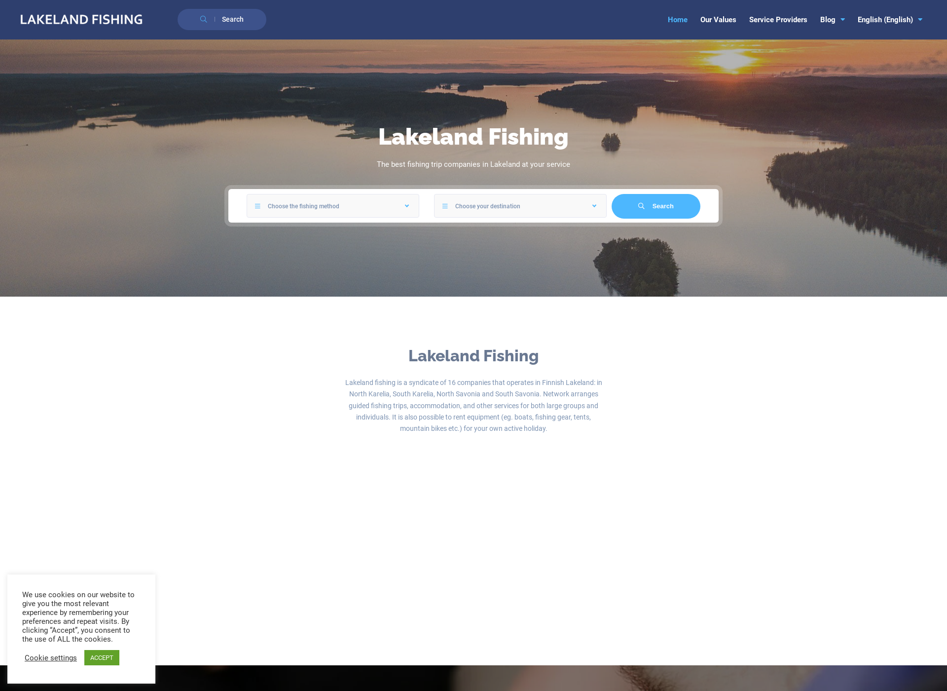 Skärmdump för lakelandfishingcharter.fi
