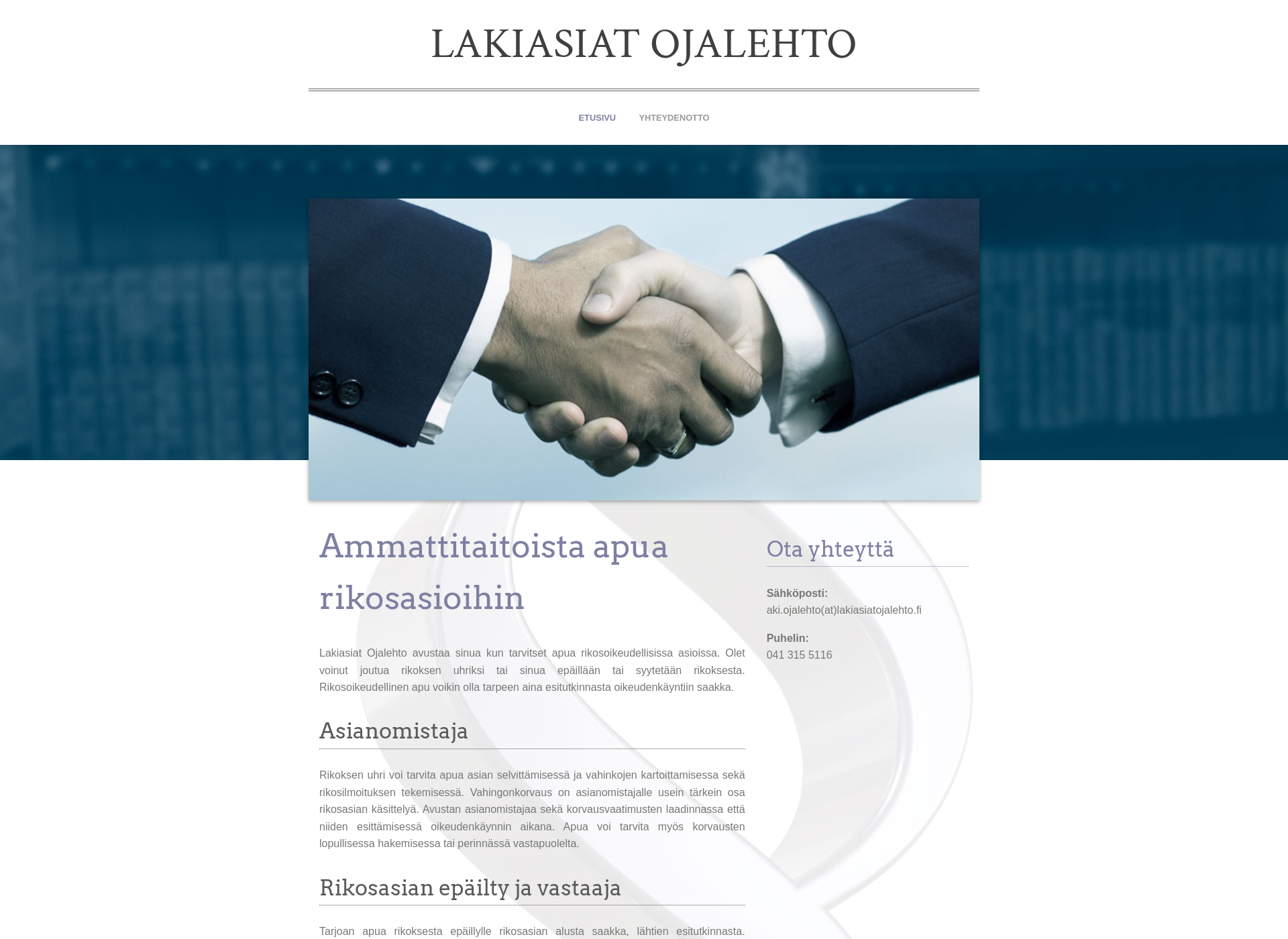 Screenshot for lakiasiatojalehto.fi