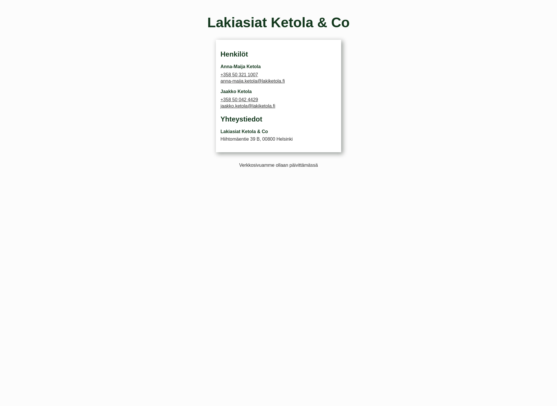 Screenshot for lakiketola.fi