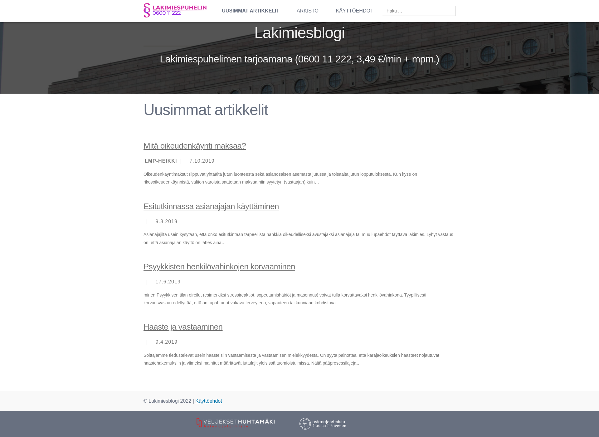 Screenshot for lakimiesblogi.fi