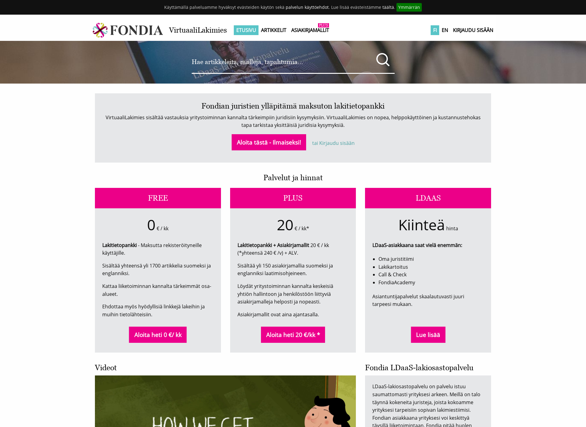 Screenshot for lakitietopankki.fi
