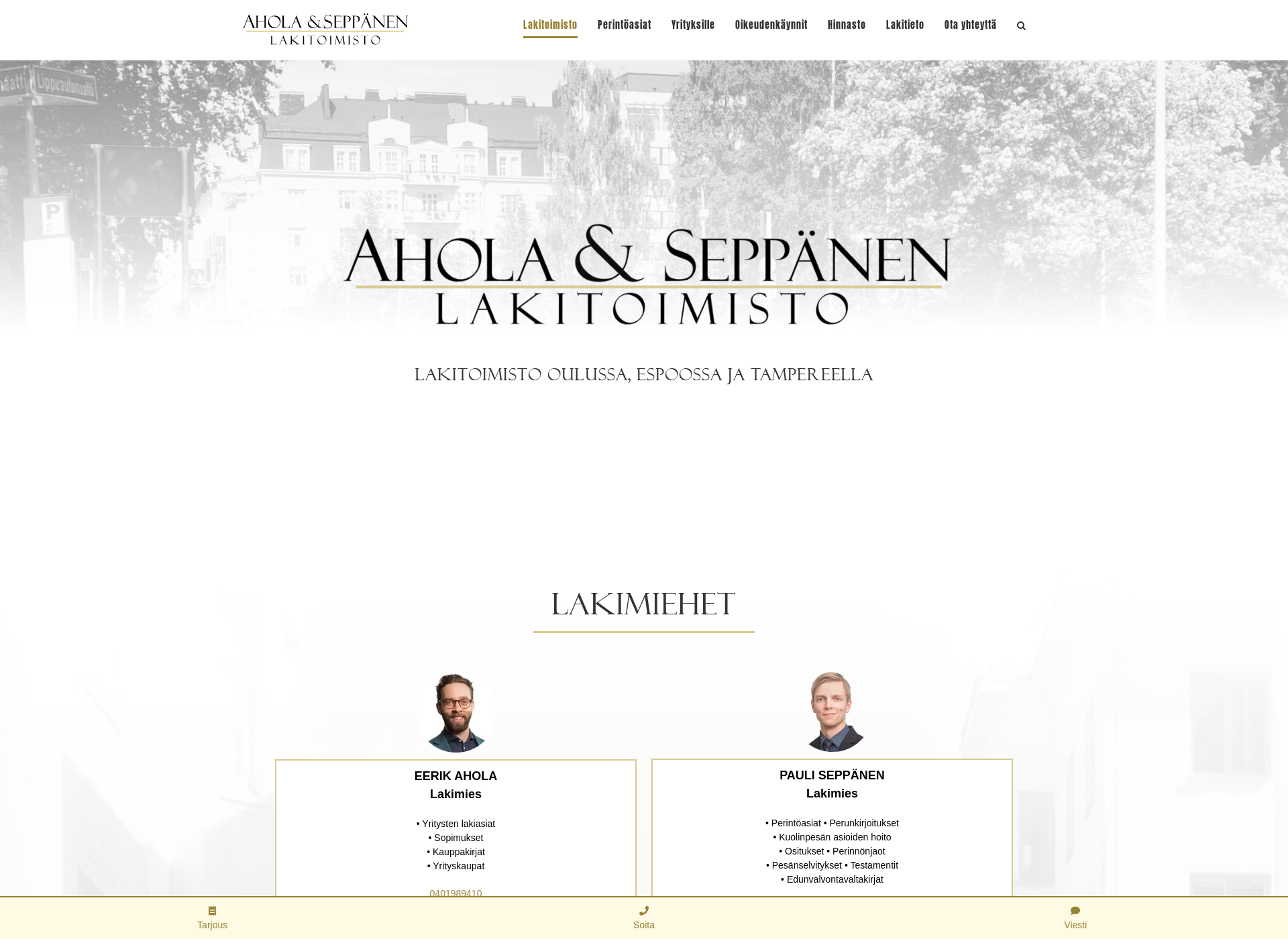 Skärmdump för lakitoimistoas.fi