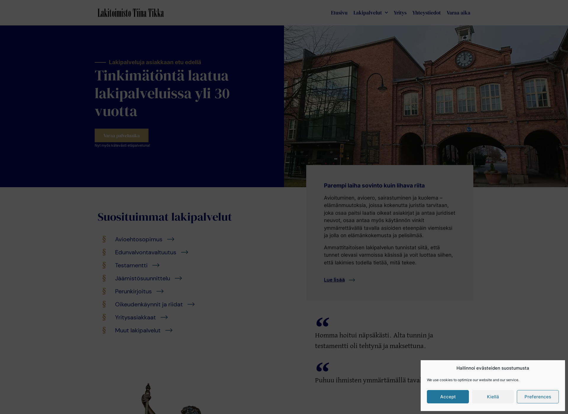 Näyttökuva lakitoimistotiinatikka.fi