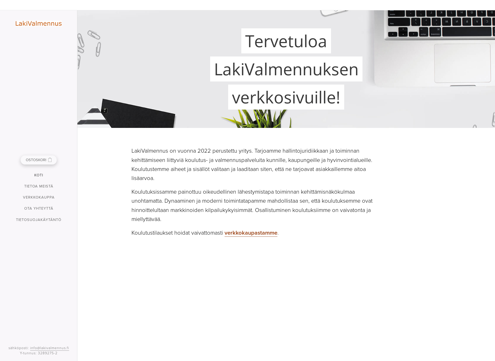 Skärmdump för lakivalmennus.fi