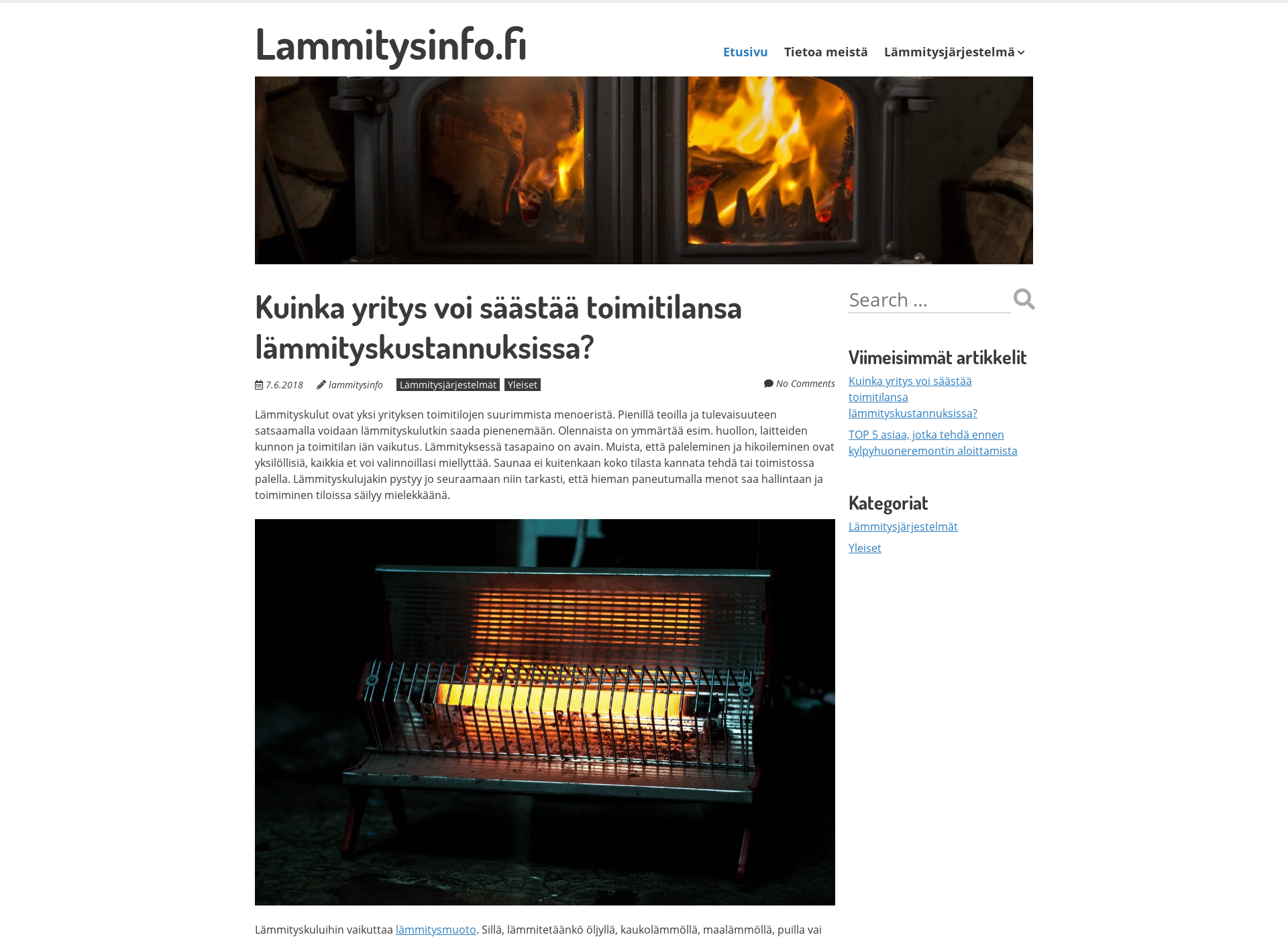 Skärmdump för lammitysinfo.fi