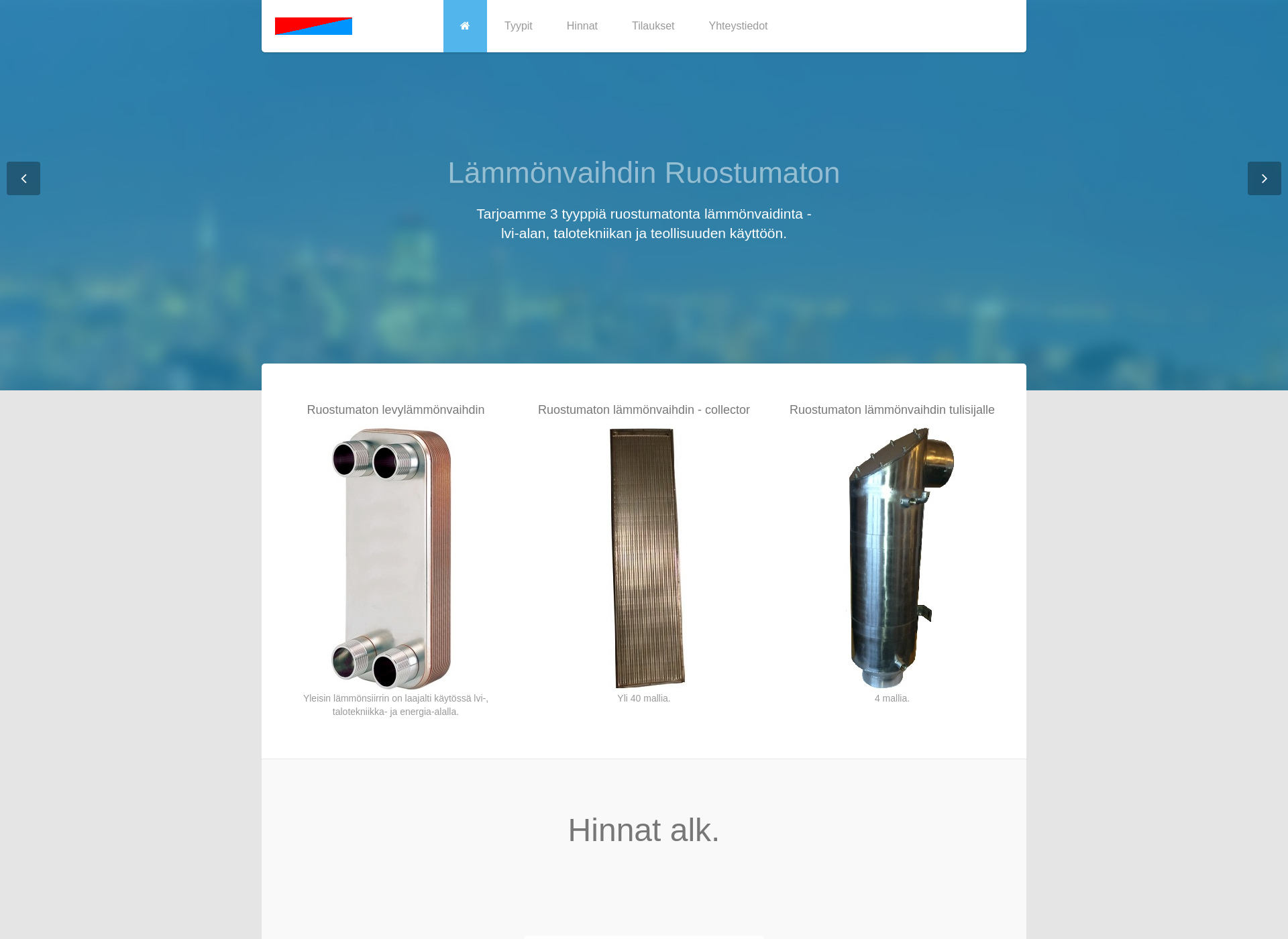 Skärmdump för lammonvaihdin.fi