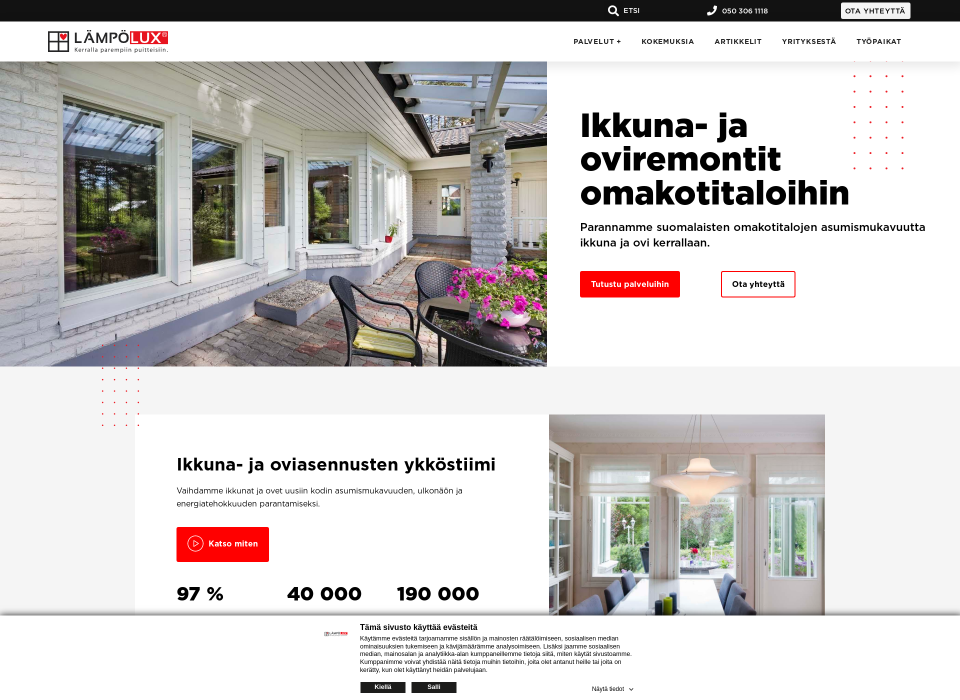 Skärmdump för lampoikkuna.fi
