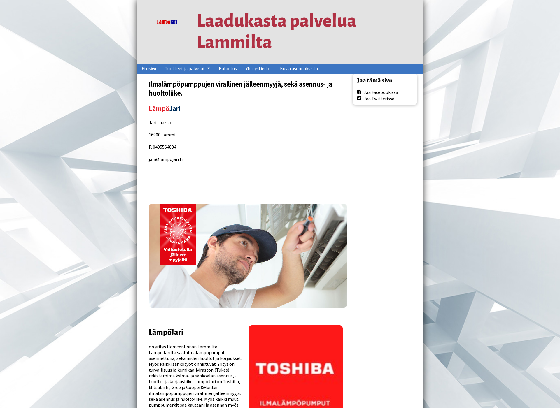 Screenshot for lampojari.fi