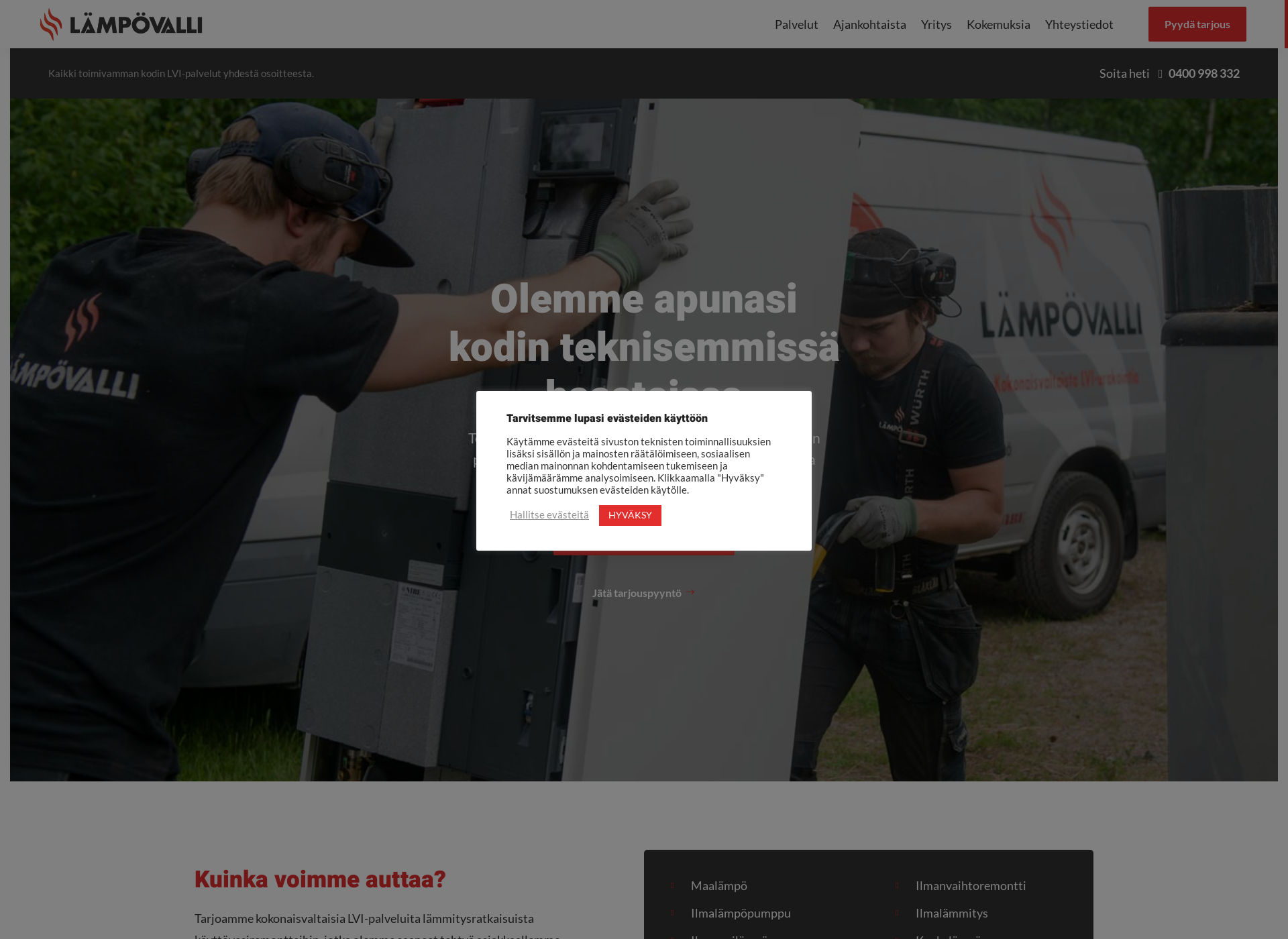 Screenshot for lampovalli.fi